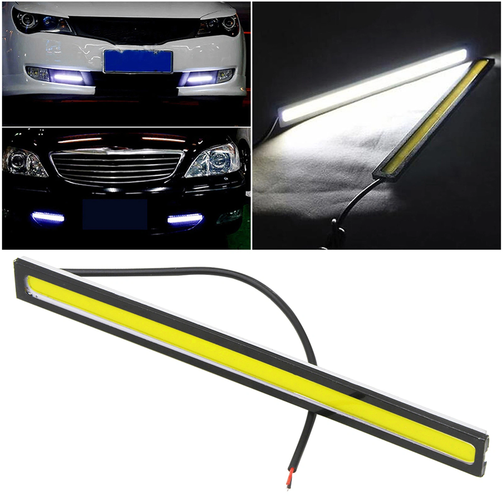 12V COB LED Daytime Running Lights DRL Fog Driving Strip Lamp White US Edition view 4