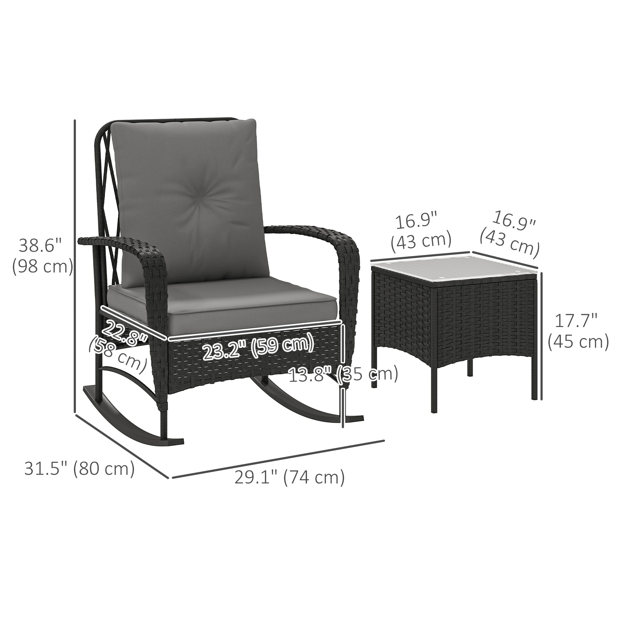Outdoor Patio Furniture Set - 4 Piece Resin Wicker Conversation Seating with Cushions view 3