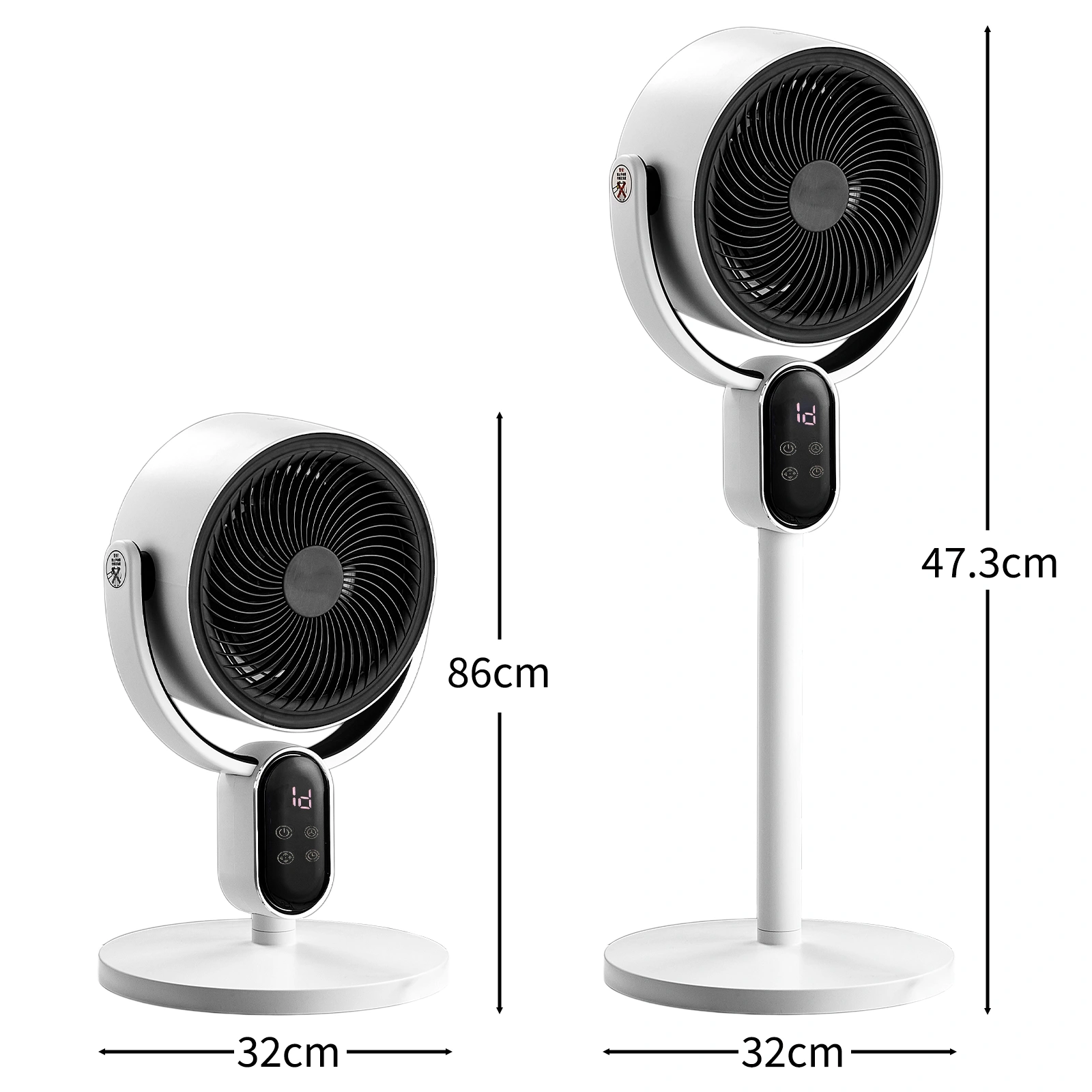 US Standard FKYT-L18XH5R Circulation Fan, 110V 40W, 2-in-1 Air Circulator Fan with Remote Control, ABS Housing, Copper-clad Aluminum Motor, Black & White, 3 Speed Levels, 12H Timer, Manual Vertical Adjustment, Automatic Horizontal Oscillation, LED Di view 11
