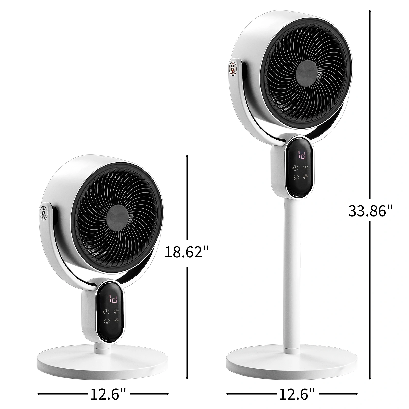 US Standard FKYT-L18XH5R Circulation Fan, 110V 40W, 2-in-1 Air Circulator Fan with Remote Control, ABS Housing, Copper-clad Aluminum Motor, Black & White, 3 Speed Levels, 12H Timer, Manual Vertical Adjustment, Automatic Horizontal Oscillation, LED Di view 2