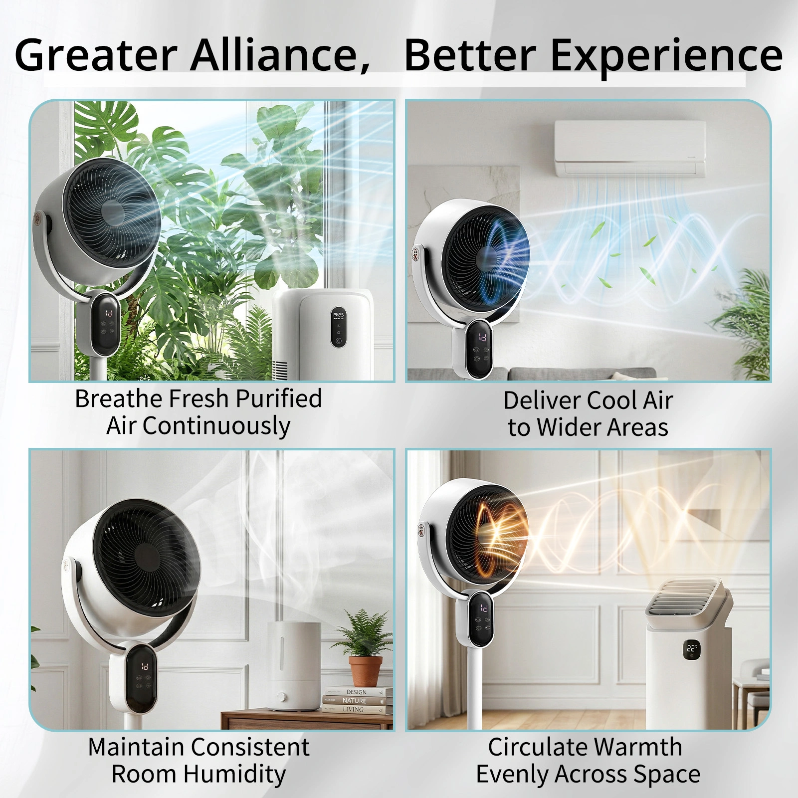 US Standard FKYT-L18XH5R Circulation Fan, 110V 40W, 2-in-1 Air Circulator Fan with Remote Control, ABS Housing, Copper-clad Aluminum Motor, Black & White, 3 Speed Levels, 12H Timer, Manual Vertical Adjustment, Automatic Horizontal Oscillation, LED Di view 8