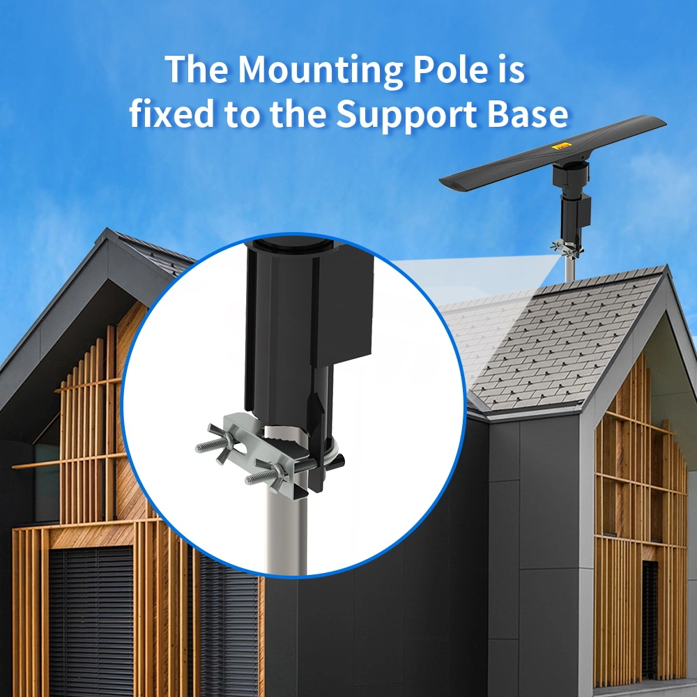 10000 110V 40-860MHz 20±3dB 350°Rotation UV Dual-band Outdoor Antenna Black view 11