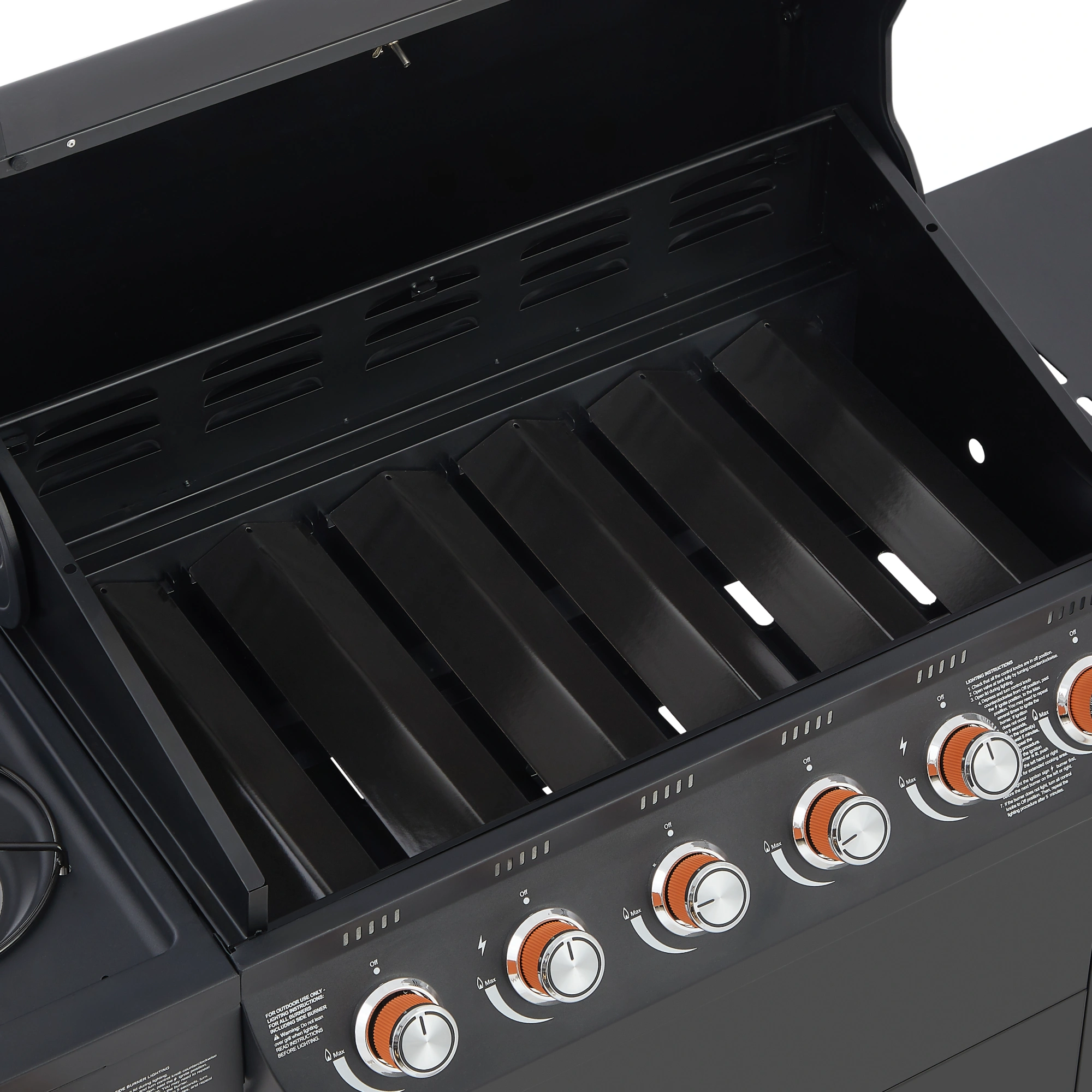 6 Burner Propane Gas Grill 72000 BTU Stainless Steel BBQ with Side Burner, Cast Iron Grates, Side Tables for Outdoor Patio Backyard view 23