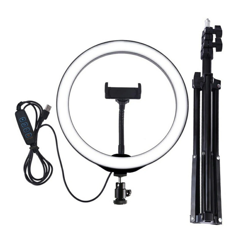 リングライトLED スマホライトスタンド 撮影照明 調光 調色 USB view 5