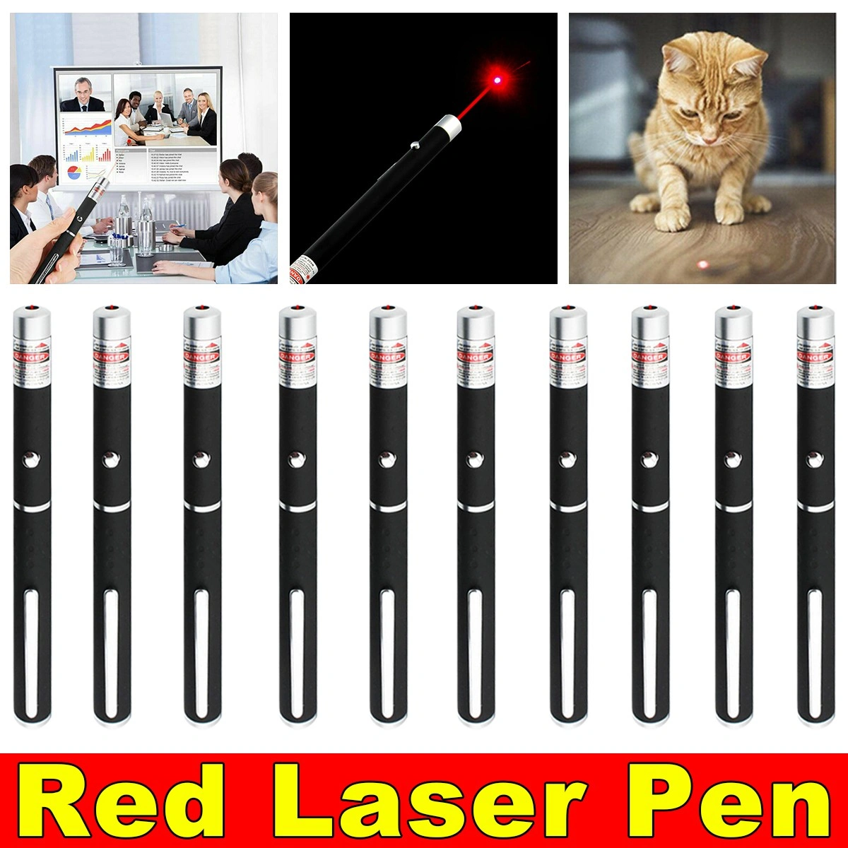10 Pack Small Red Laser Pointer Pen 650nm 1mW Visible Beam for Conference Presentation