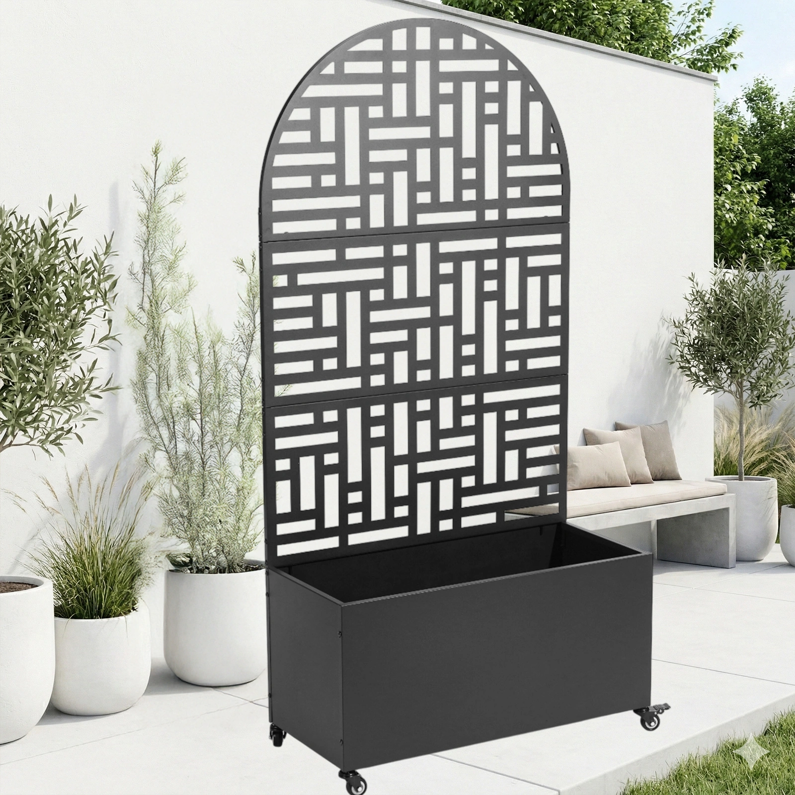Metal Garden Bed with Trellis, 70 Inch Height Metal Planter Box with Trellis, Garden Box for Climbing Plants Vegetable, Metal Garden Bed with Drainage Holes view 7
