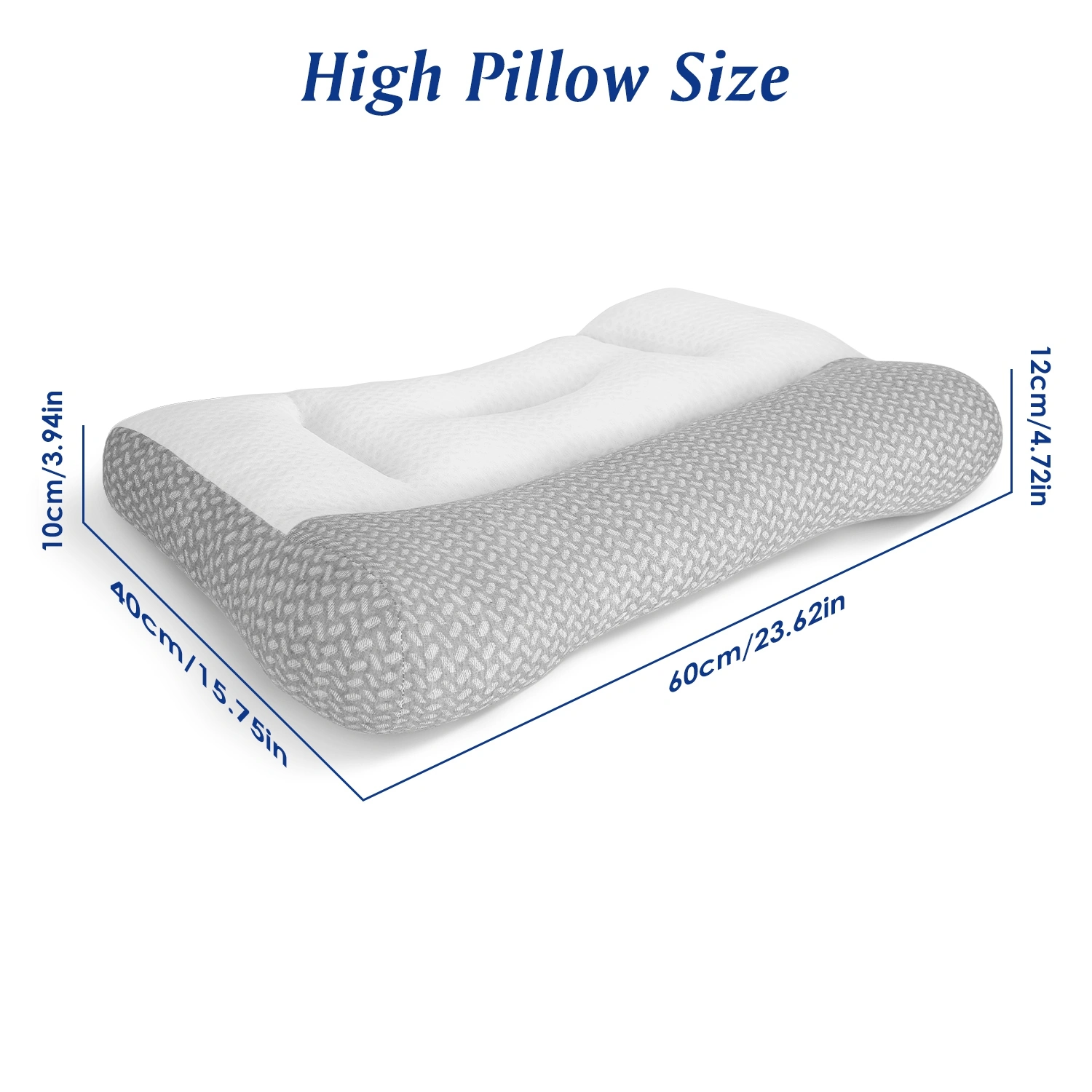 Dual Zone Support Bed Pillow with Ear Cutout - Ergonomic Side Sleeper Pillow, Breathable Mesh Cover, Down Alternative Fiber Fill for Home Bedroom Use view 10