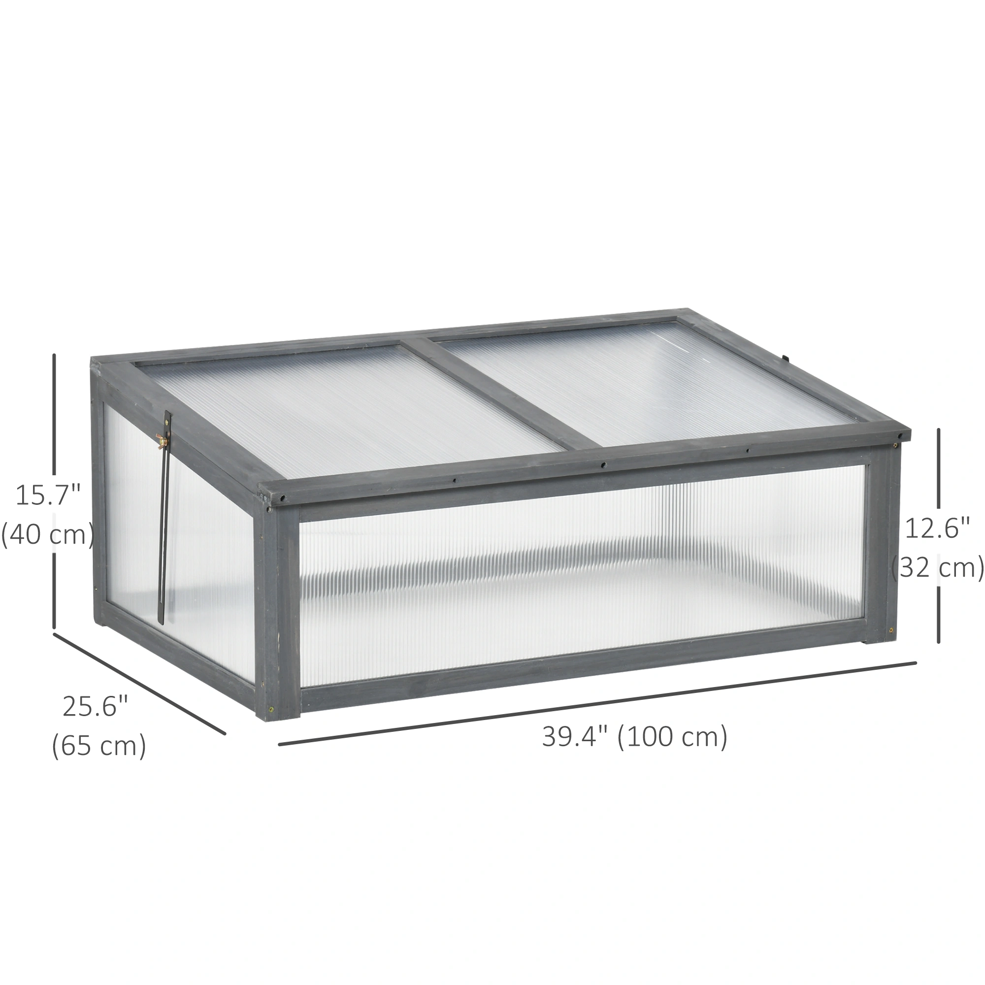 Wooden Cold Frame Greenhouse, 3-Tier Plant Propagator with Polycarbonate Panels, Season Extender for Garden Seed Starting & Overwintering view 2