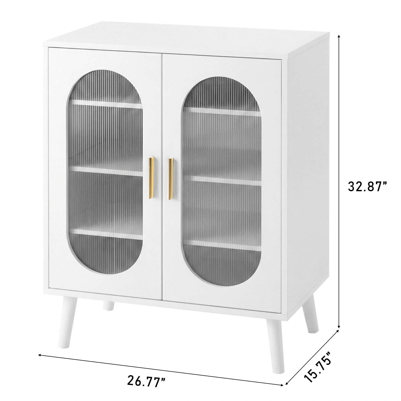 Two-door, polycarbonate sheet shoe cabinet with four internal layers, USB LED strip, and 24 adjustable buttons. Made of particleboard and polycarbonate sheet. Dimensions: 68*40*83.5 cm. White view 6