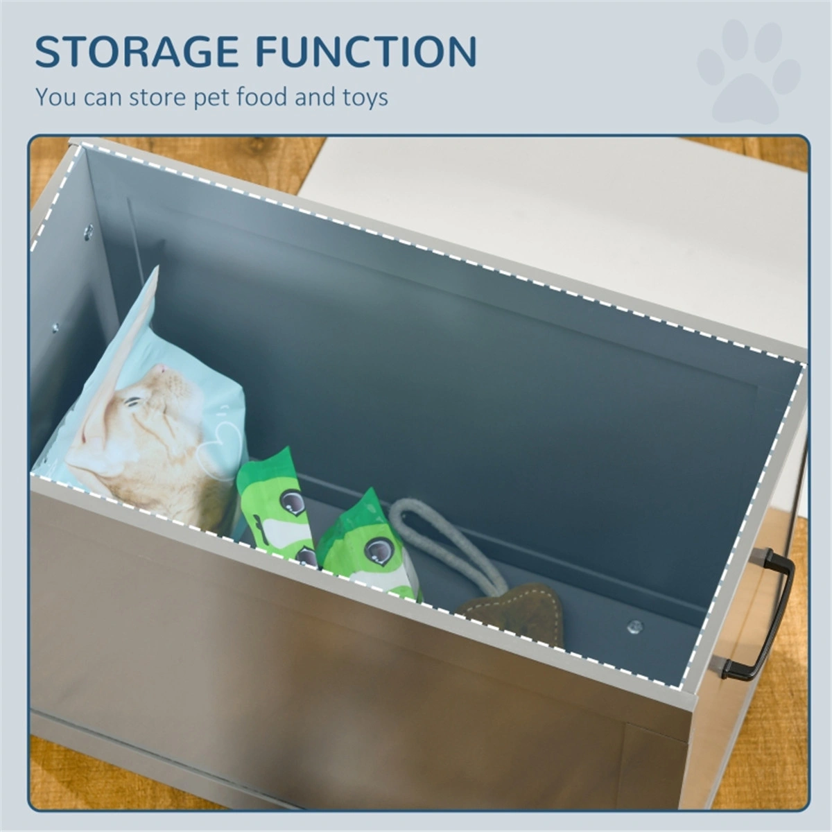 **Pet Dog Bowl Feeding Station with Storage** - removed platform notes, kept core product identity view 2