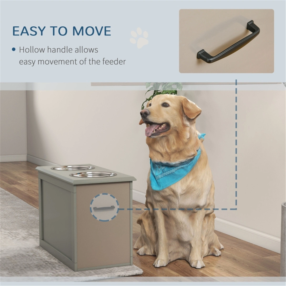 **Pet Dog Bowl Feeding Station with Storage** - removed platform notes, kept core product identity view 7