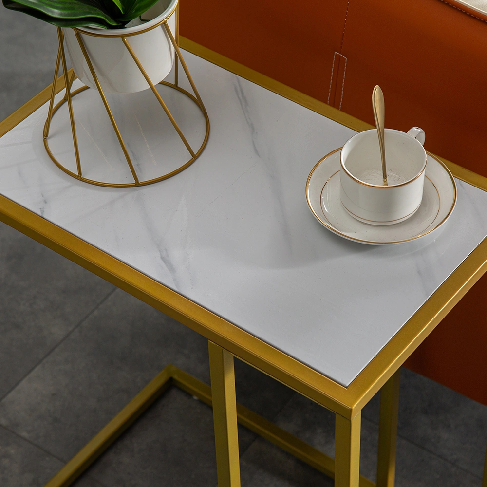 Marble Simple C-Side Table [30x48x61cm] White view 11
