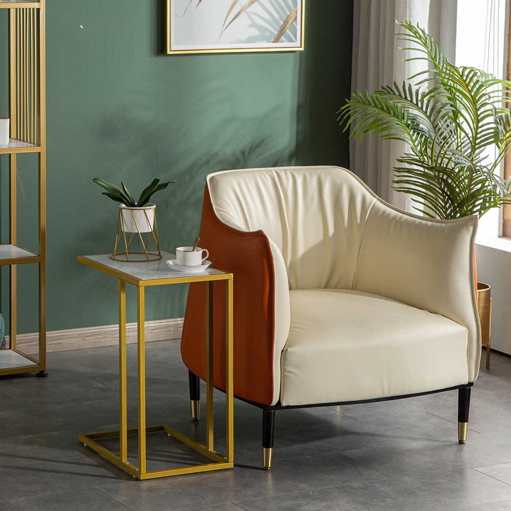 Marble Simple C-Side Table [30x48x61cm] White view 12