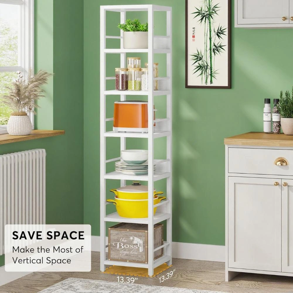Bookshelf Storage Cabinet, Multi-Tier Open Shelf Organizer Unit for Home Office Living Room view 4
