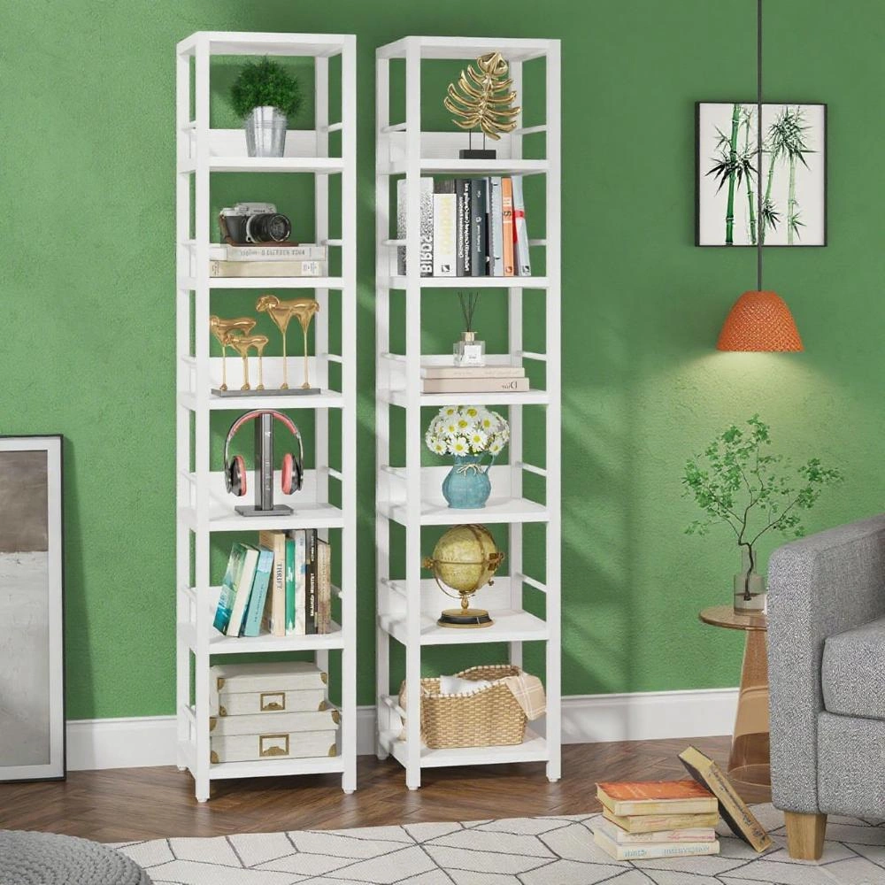 Bookshelf Storage Cabinet, Multi-Tier Open Shelf Organizer Unit for Home Office Living Room view 6