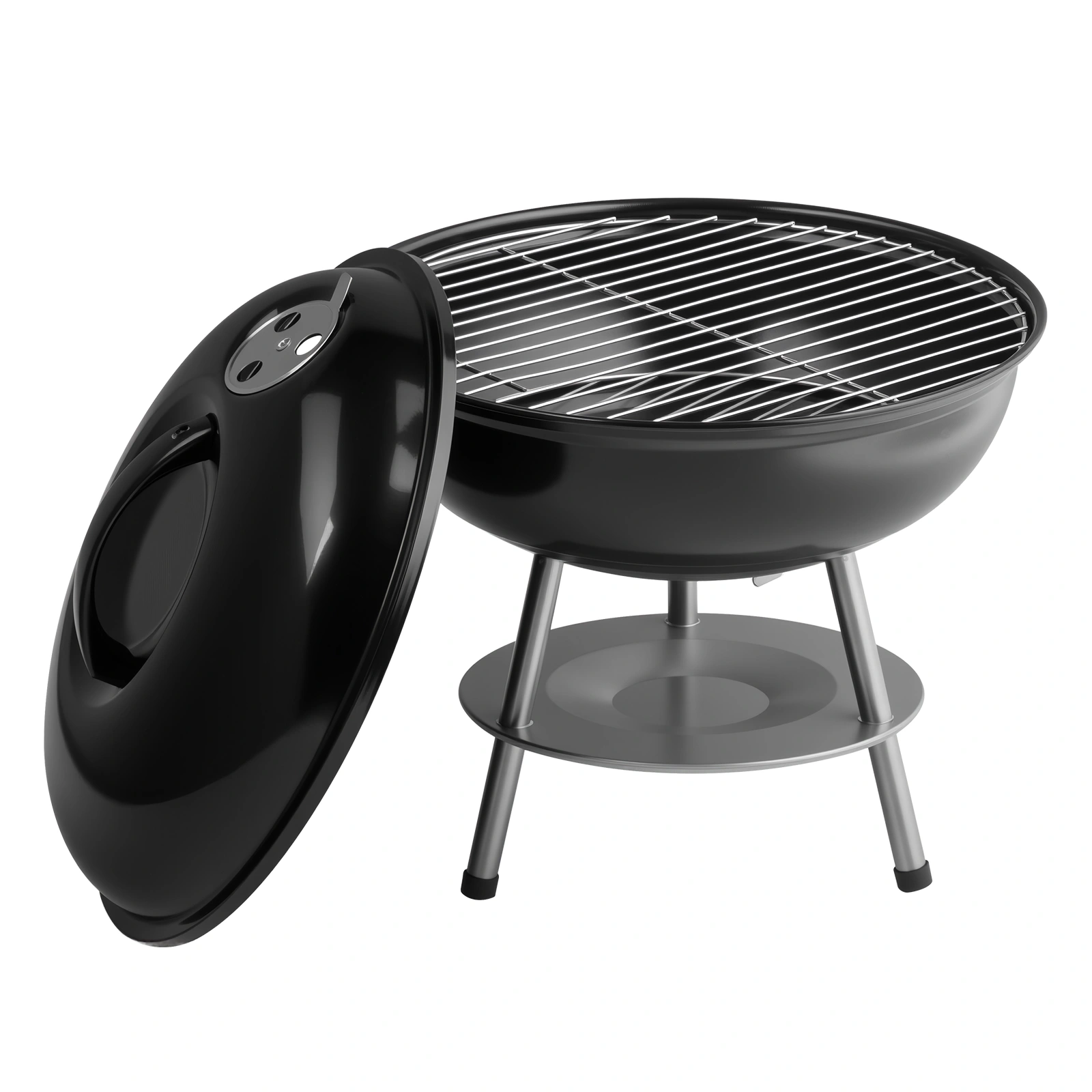 Portable Folding Charcoal Grill 14 Inch Cooking Grid Compact Lightweight BBQ Grill Camping Backyard Beach view 2