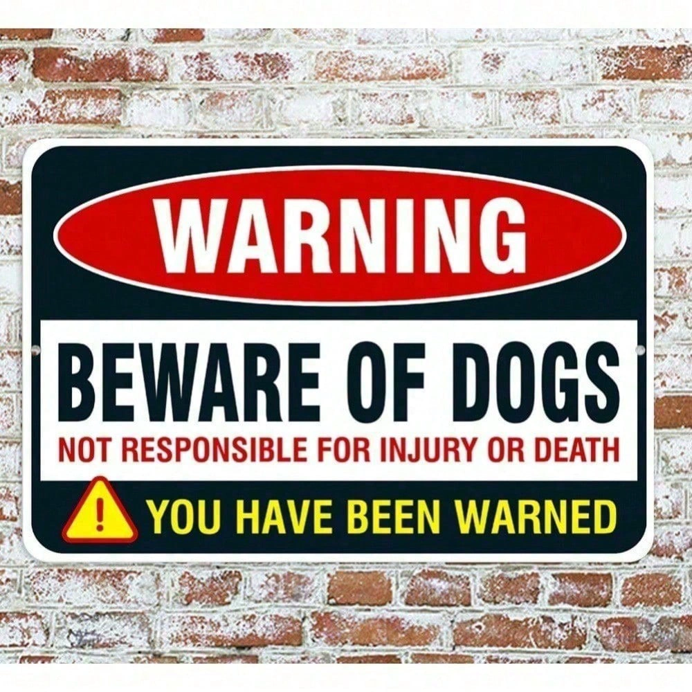 CIFbuy Beware of Dog Metal Warning Sign Indoor Outdoor Security Halloween Home Decor(TikTok, temu pick-up service) view 4