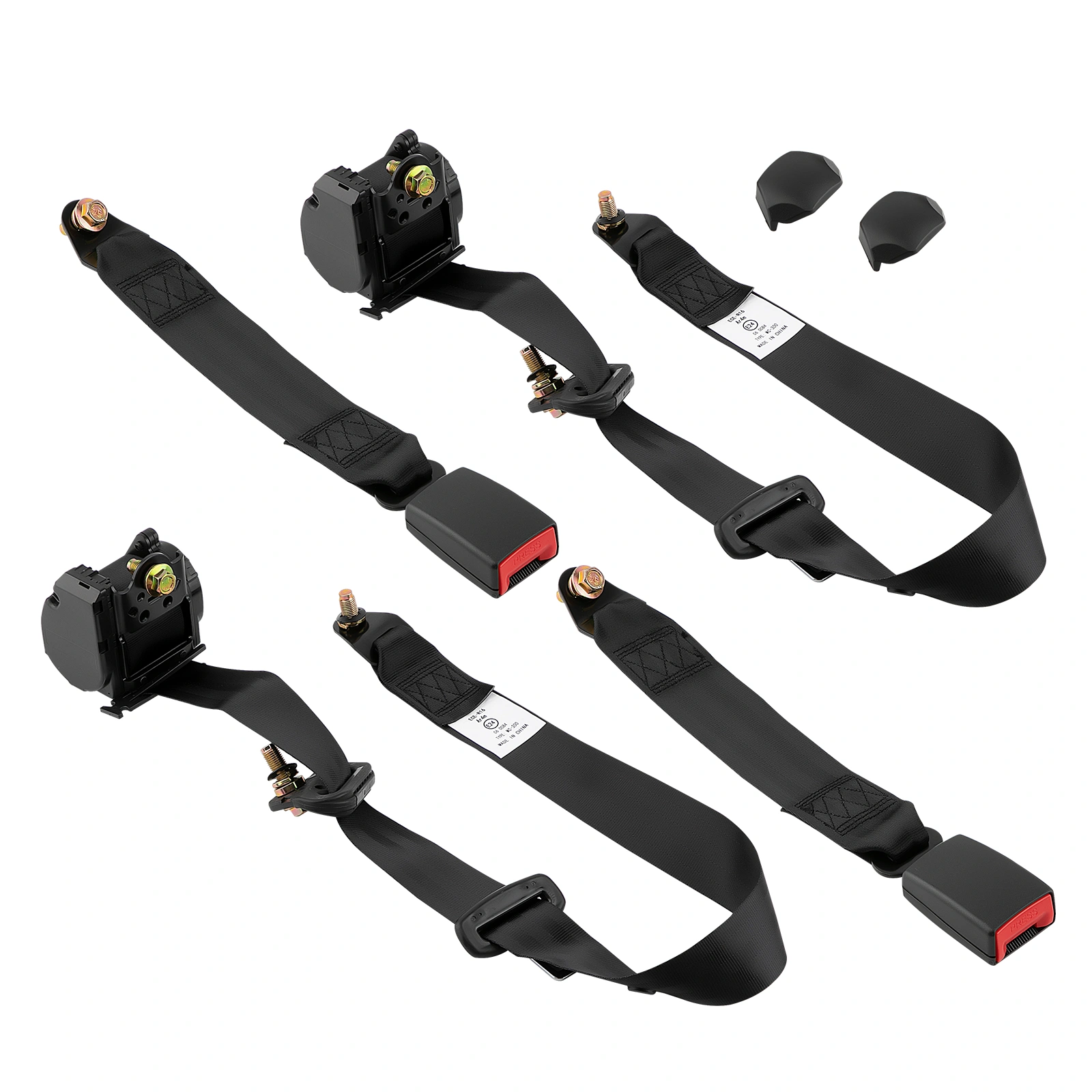 Pair Retractable Adjustable 3-Point Seat Belt Universal Shoulder Safety Belt for Car SUV Truck