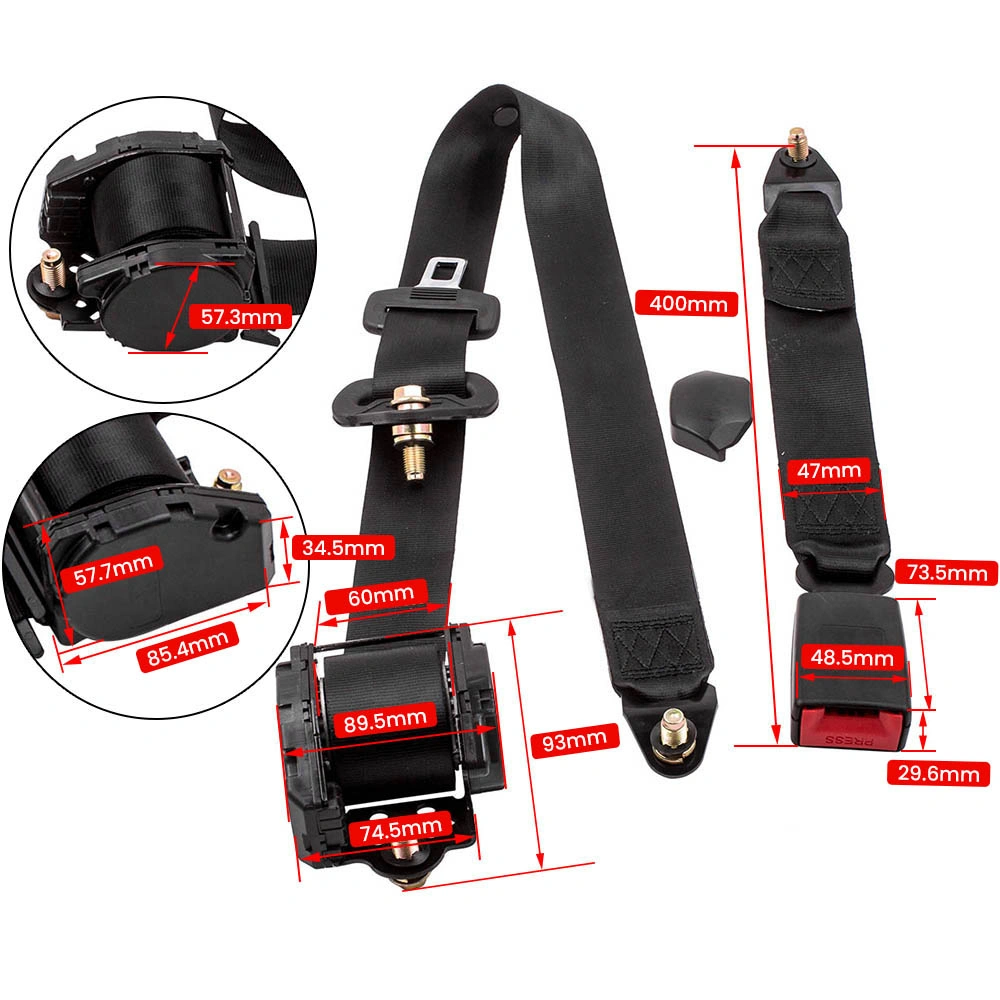 Pair Retractable Adjustable 3-Point Seat Belt Universal Shoulder Safety Belt for Car SUV Truck view 2