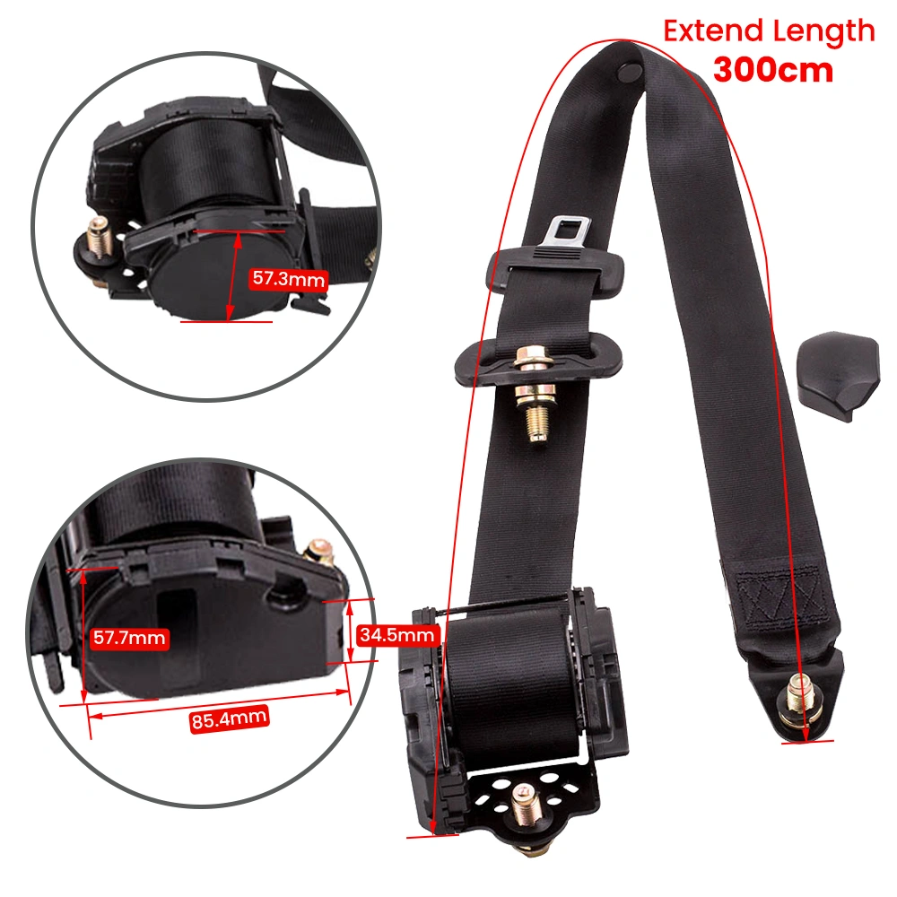 Pair Retractable Adjustable 3-Point Seat Belt Universal Shoulder Safety Belt for Car SUV Truck view 5