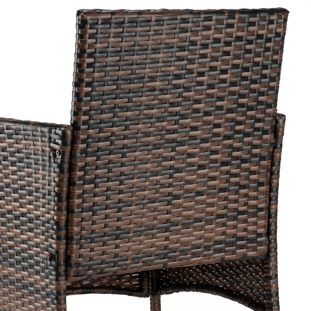 2pcs Arm Chairs 1pc Love Seat & Tempered Glass Coffee Table Rattan Sofa Set Brown Gradient view 18