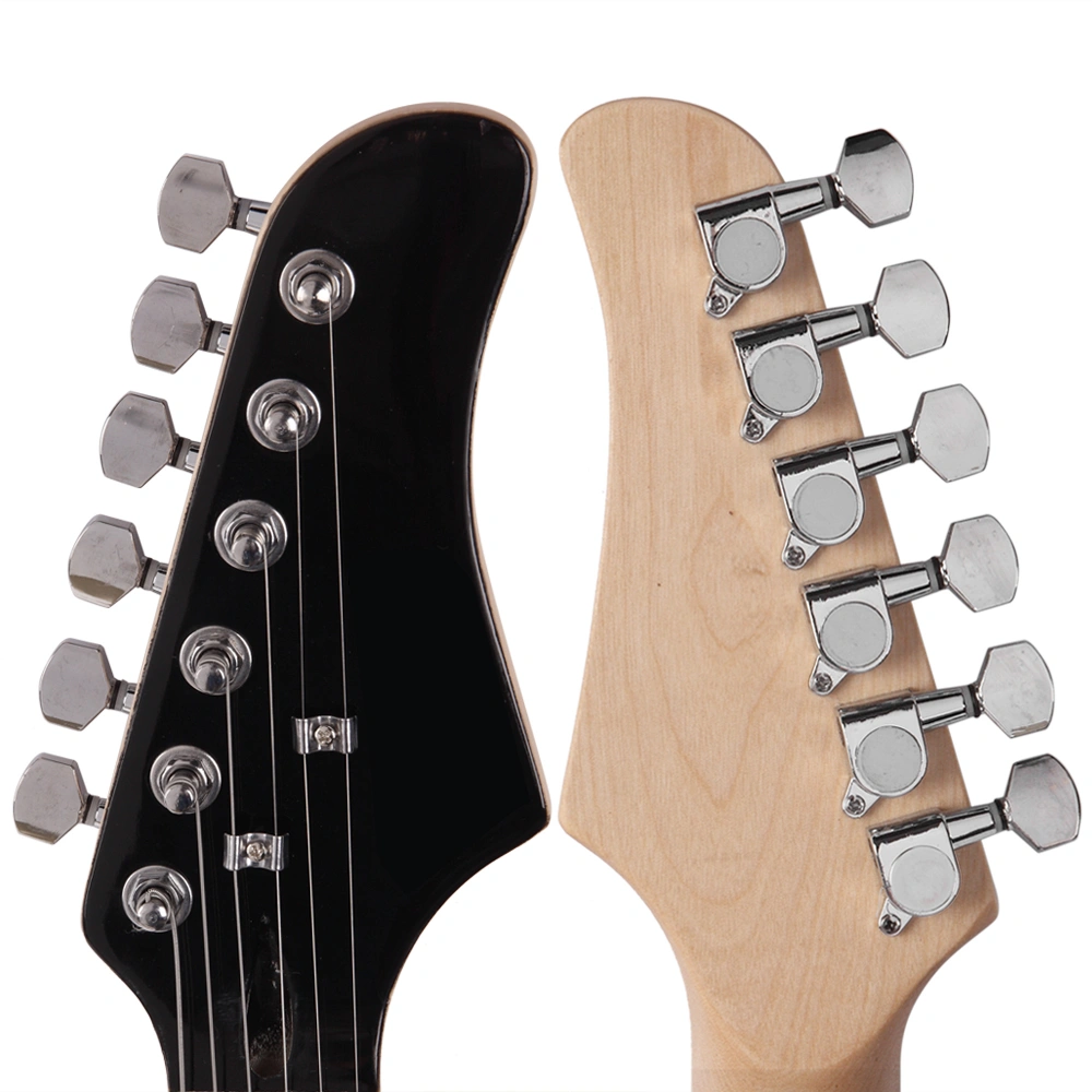 Lightning Style Electric Guitar with Power Cord/Strap/Bag/Plectrums Black & Dark Blue view 14