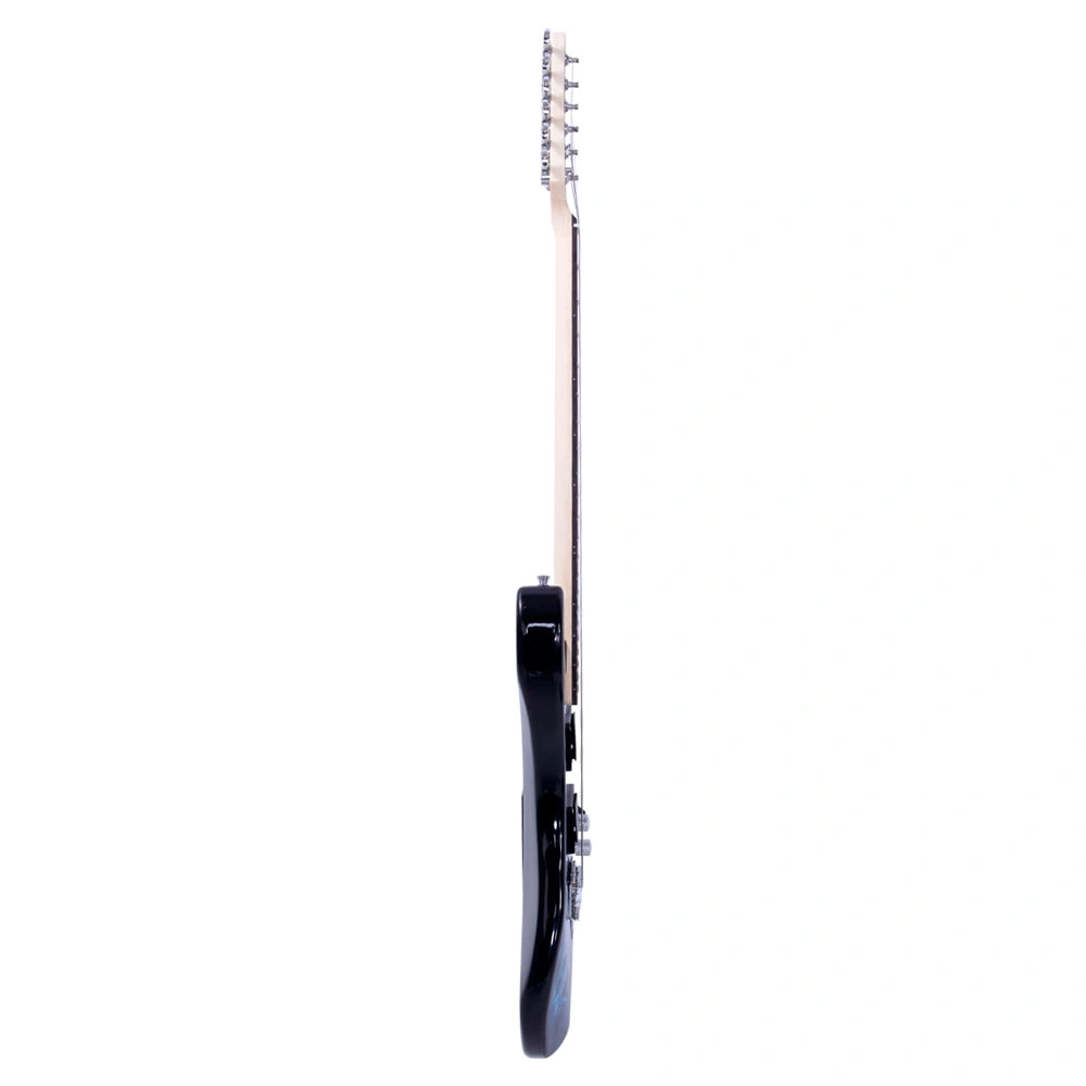 Lightning Style Electric Guitar with Power Cord/Strap/Bag/Plectrums Black & Dark Blue view 4