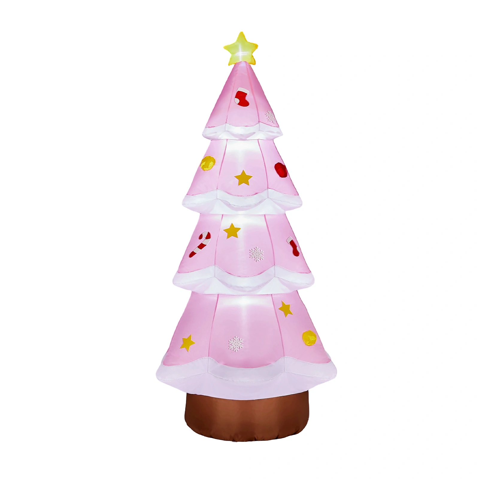 15M LED Lighted Inflatable Pink Christmas Tree Yard Decoration, Blow Up Holiday Lawn Decor for Front Yard, Party, Garden