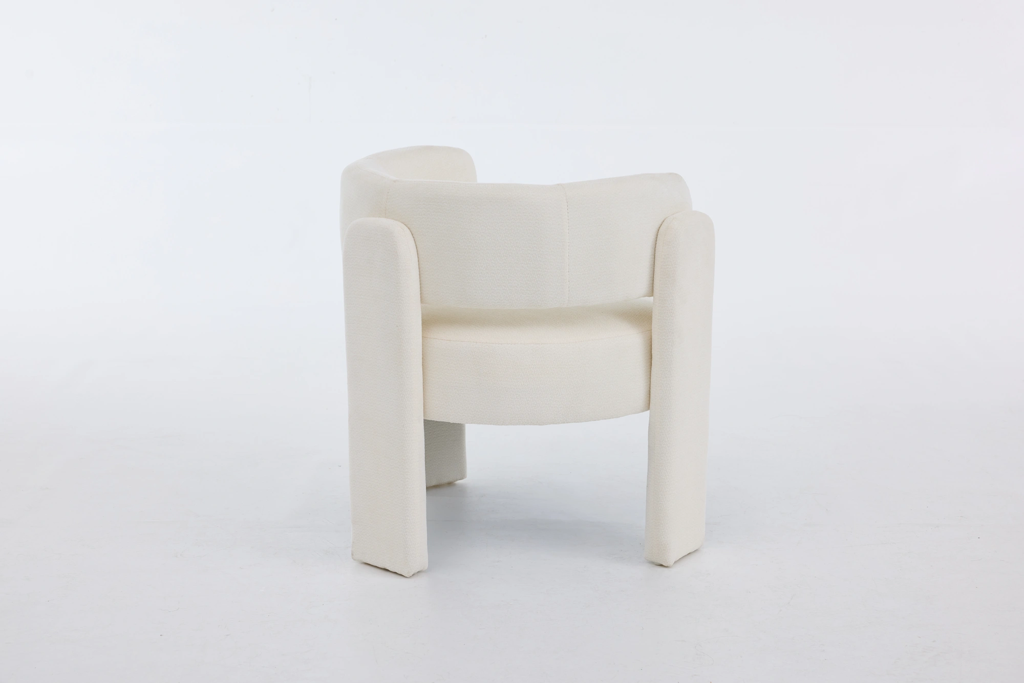 Modern Accent Chair, Contemporary Boucle Fabric Accent Armchair Comfy Upholstered Leisure Single Sofa Chair for Living Room Bedroom Apartment Office - White view 11