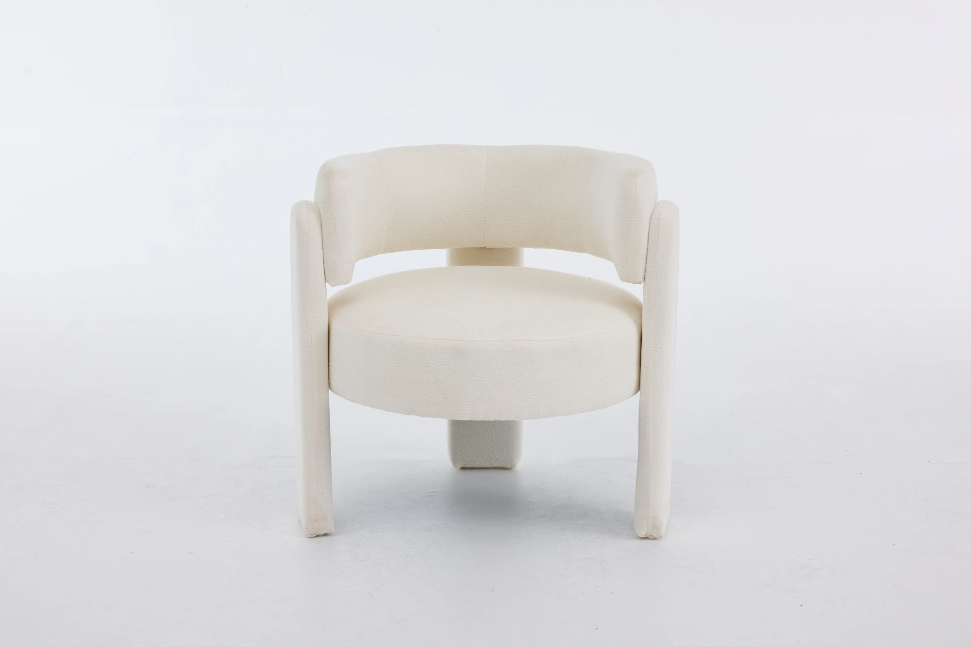 Modern Accent Chair, Contemporary Boucle Fabric Accent Armchair Comfy Upholstered Leisure Single Sofa Chair for Living Room Bedroom Apartment Office - White view 21