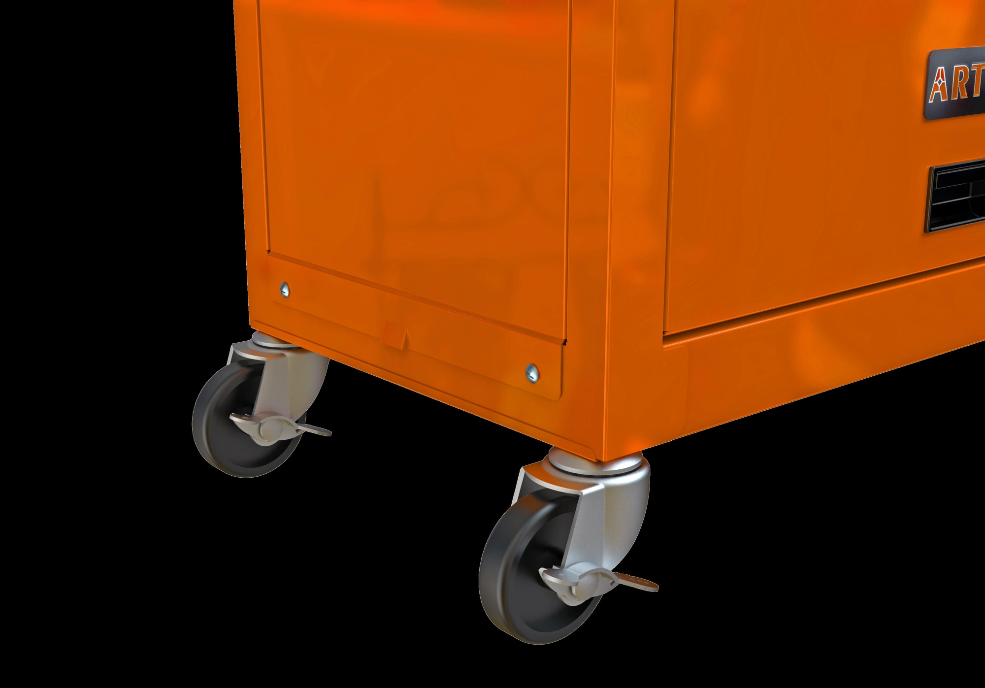 8-Drawer Rolling Tool Chest Cabinet with Wheels, High Capacity Orange Tool Storage Box with Lockable Drawers, Mobile Workshop Organizer