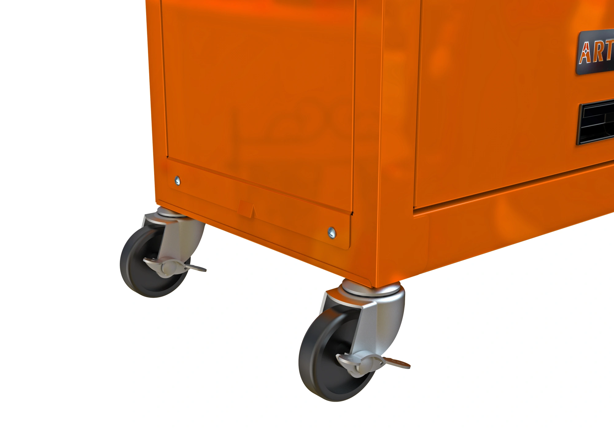 8-Drawer Rolling Tool Chest Cabinet with Wheels, High Capacity Orange Tool Storage Box with Lockable Drawers, Mobile Workshop Organizer view 15