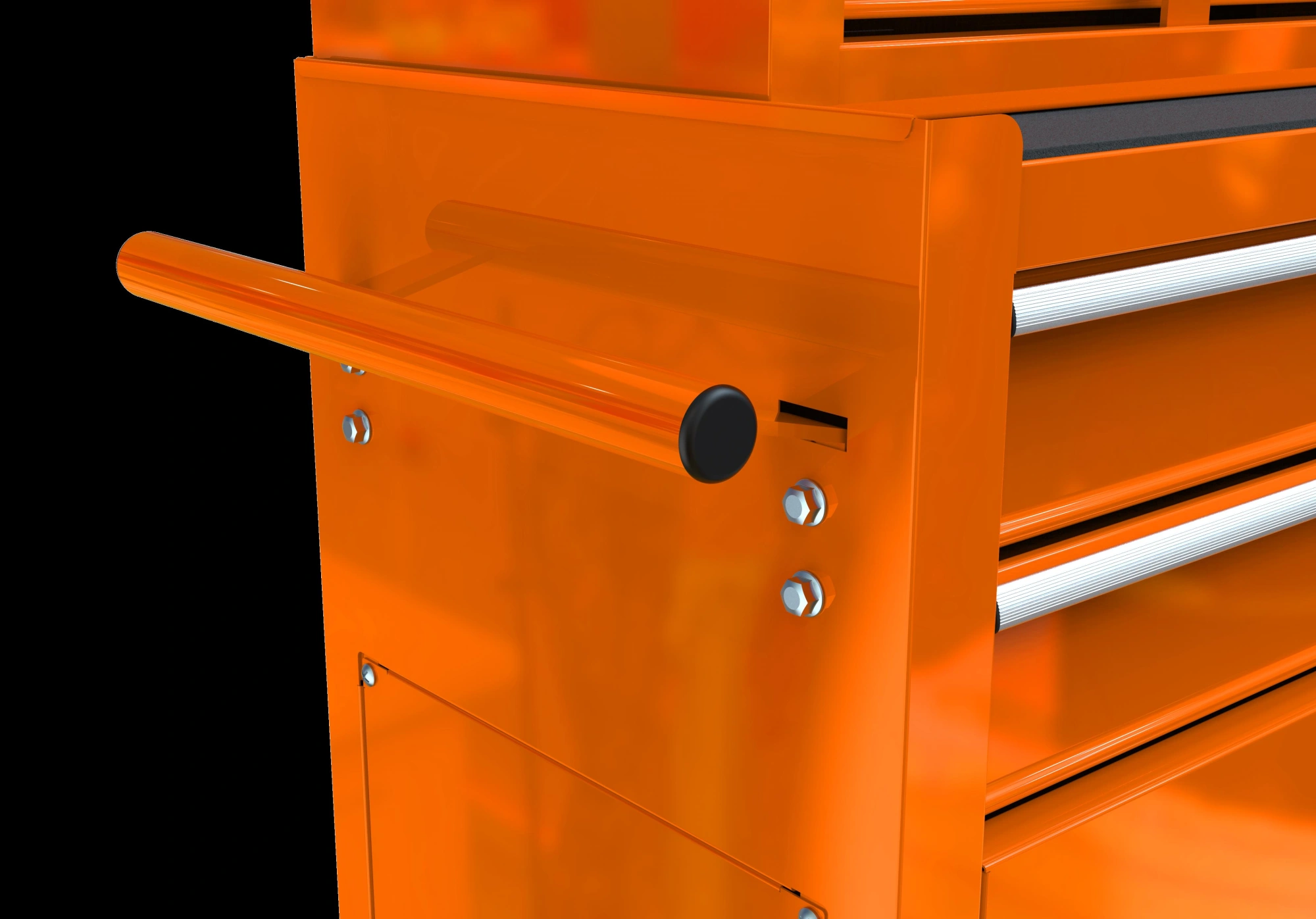 8-Drawer Rolling Tool Chest Cabinet with Wheels, High Capacity Orange Tool Storage Box with Lockable Drawers, Mobile Workshop Organizer view 4