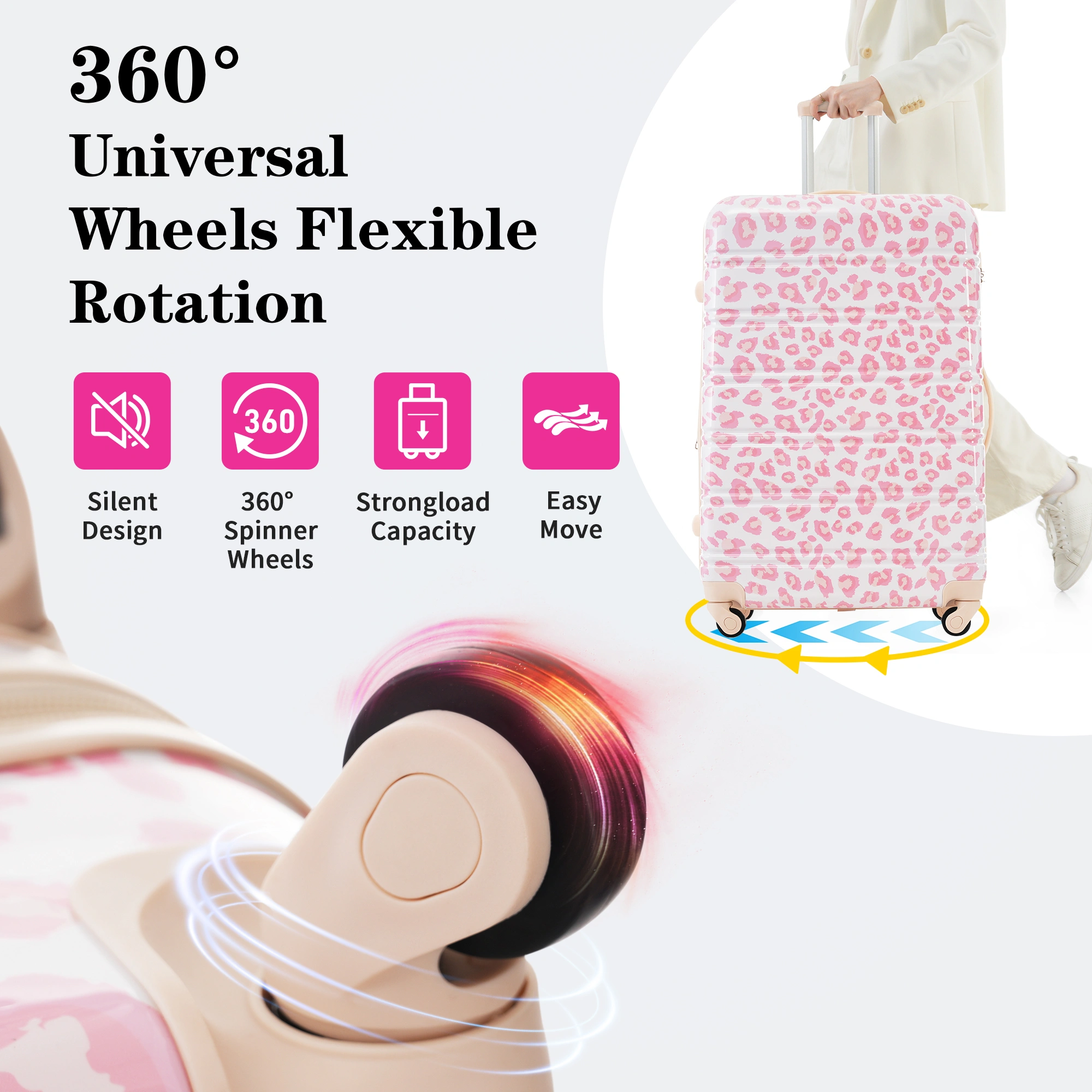 Hardshell Luggage Sets 3 pcs Spinner Suitcase with TSA Lock Lightweight-20"+24"+28" Luggages -Does not support self pick up view 12