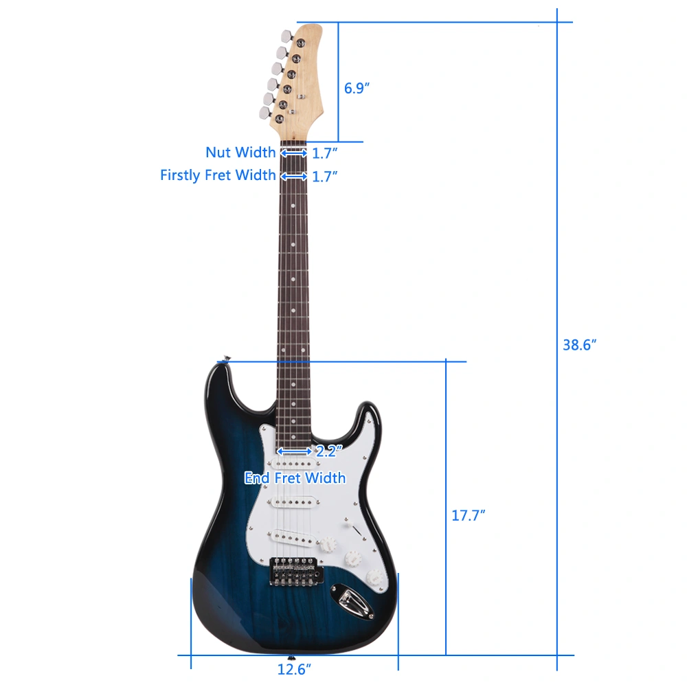 Rosewood Fingerboard Electric Guitar Blue view 14