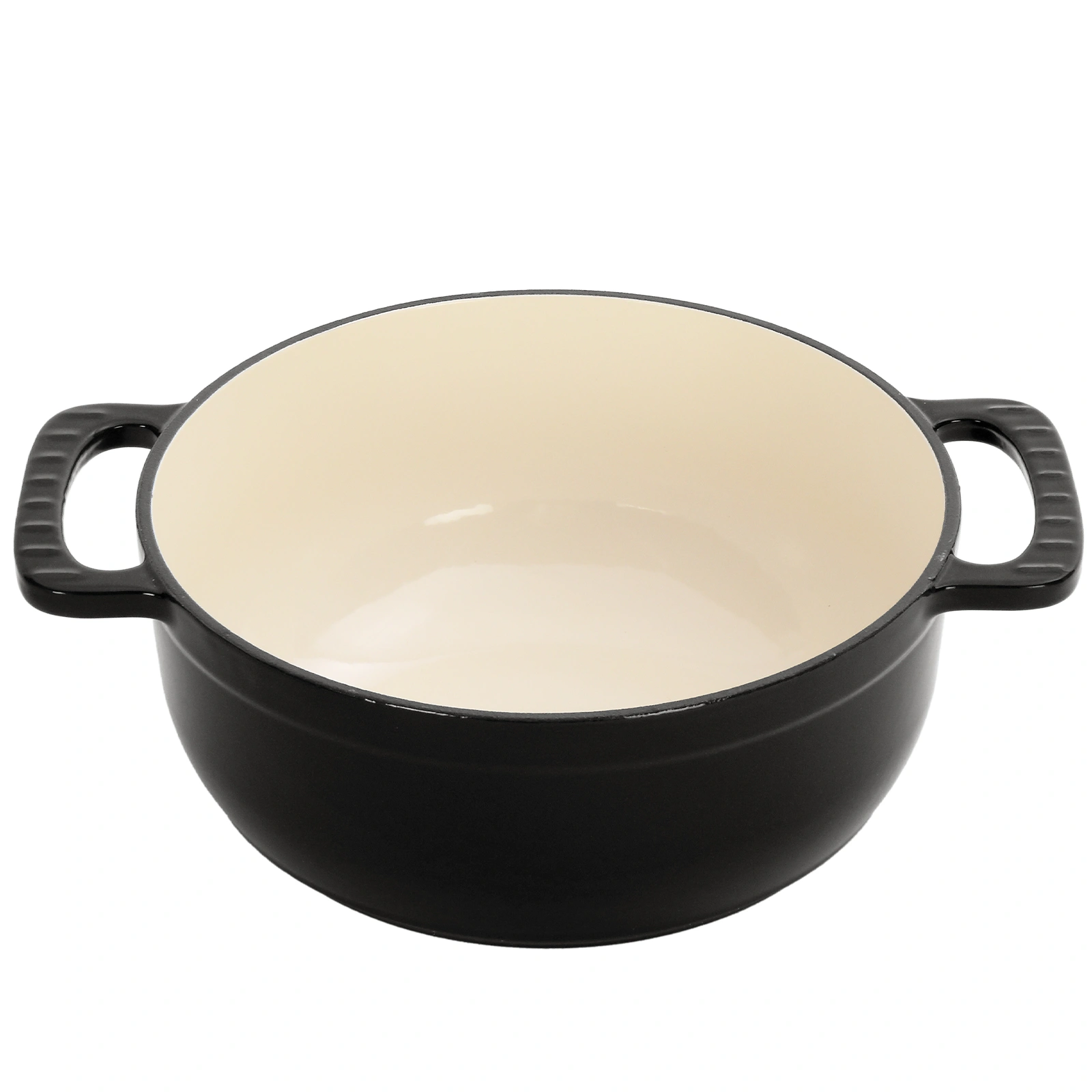 Cast iron 6QT cooking pot - Gradient Black Color - Includes two silicone gloves - Enamel pot view 8