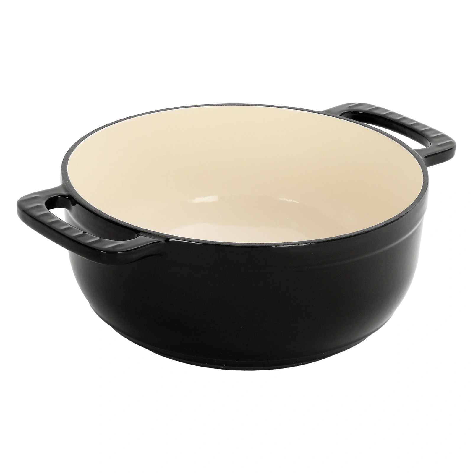 Cast iron 6QT cooking pot - Gradient Black Color - Includes two silicone gloves - Enamel pot view 9