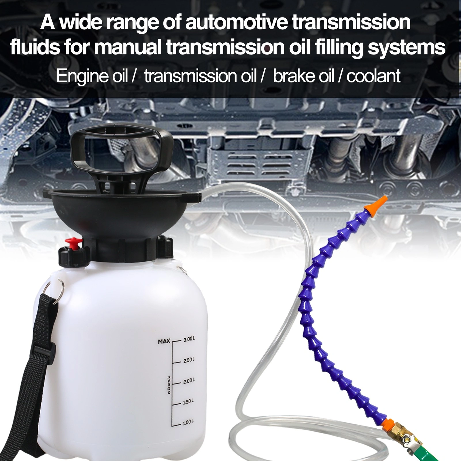 3L Hand Transfer Pump Oil Filler for Transmission Fluid, Automotive Manual Pump Tool