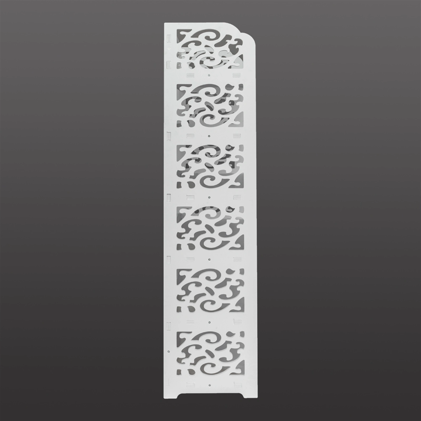 Wood-plastic Board Six Tiers Carved Shoe Rack White B view 13