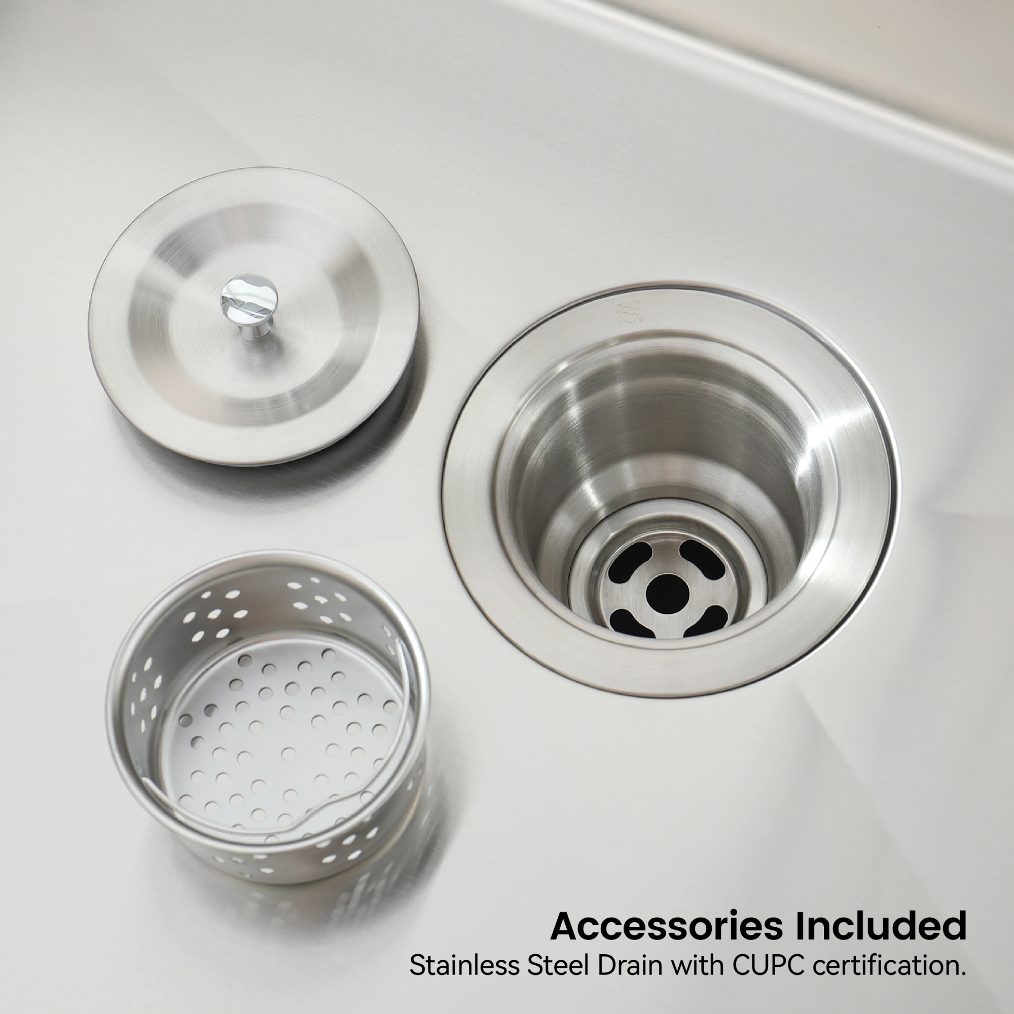 Stainless Steel Kitchen Sink 23x19 Inch Single Bowl, Handmade Overmount Sink Dark Gray, Includes US Standard Drain & Hook view 7
