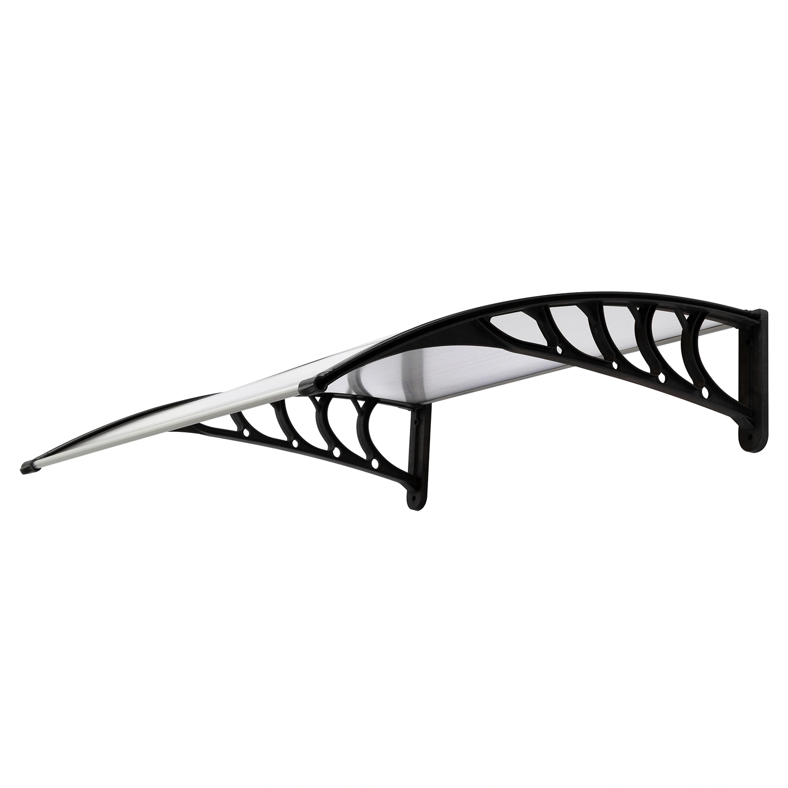HT-100x80 Door Window Rain Cover Canopy Eaves Awning, White & Black Bracket, Outdoor Household Protection view 2