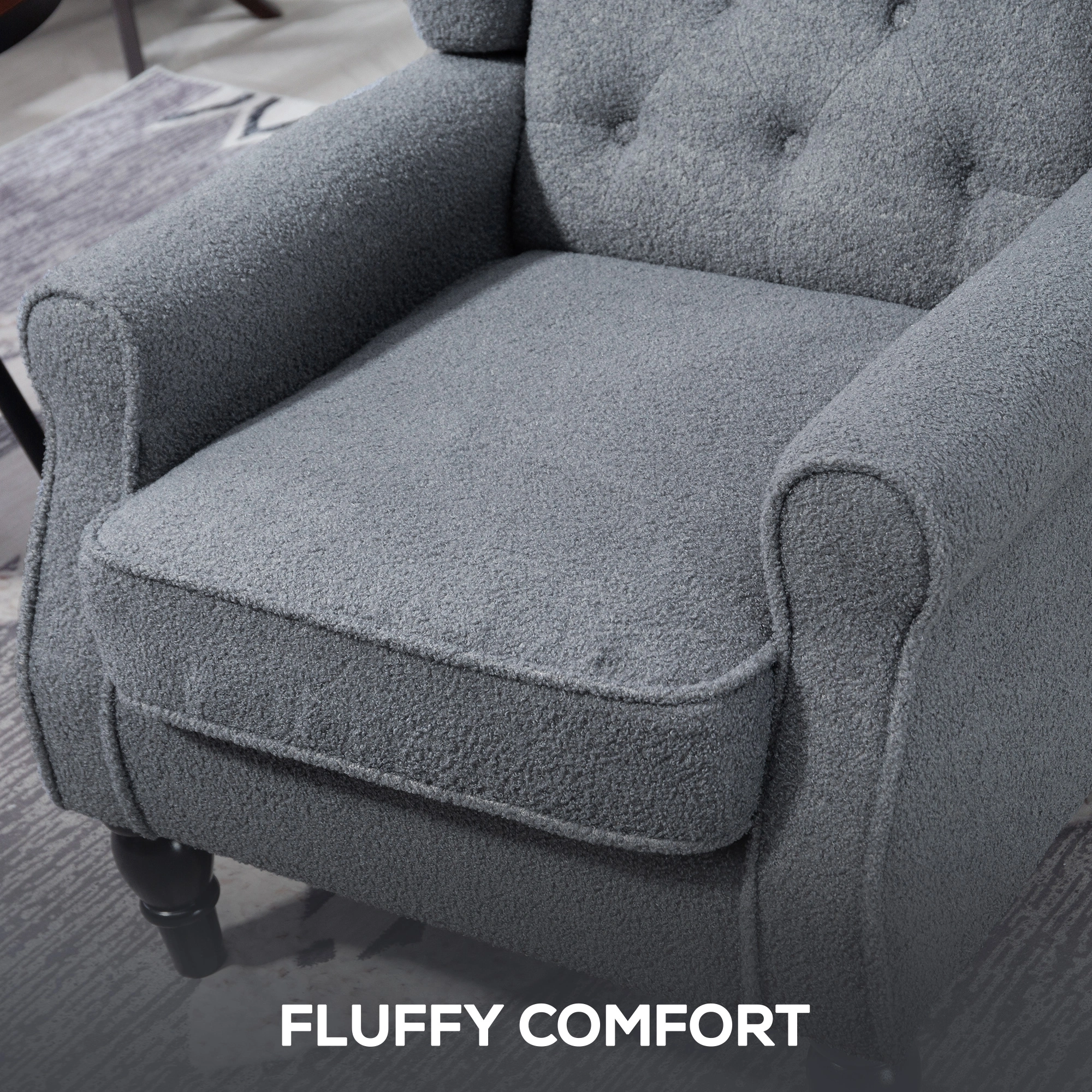 Sofa Chair - Cozy Reading Accent Chair with Plush Padding, Compact Armchair for Small Spaces Living Room view 3