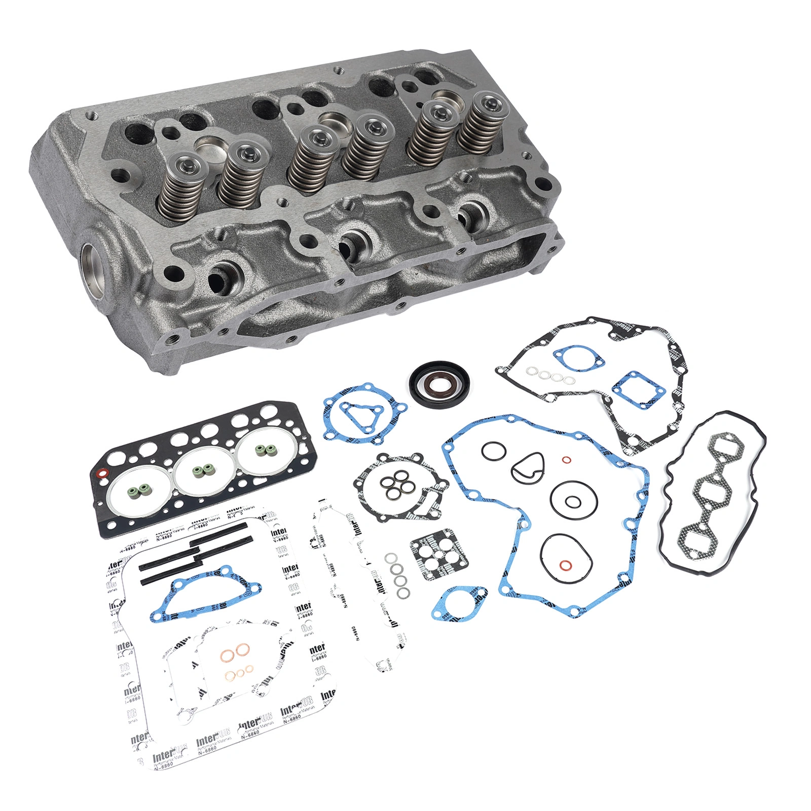 Cylinder Head Assy & Gasket Set for Mitsubishi S3L CAT EC25 Caterpillar 303SR view 2