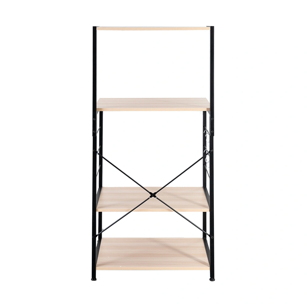 Wooden Kitchen Shelf , Baker's Rack 4 Tier Shelves Brown Color view 2
