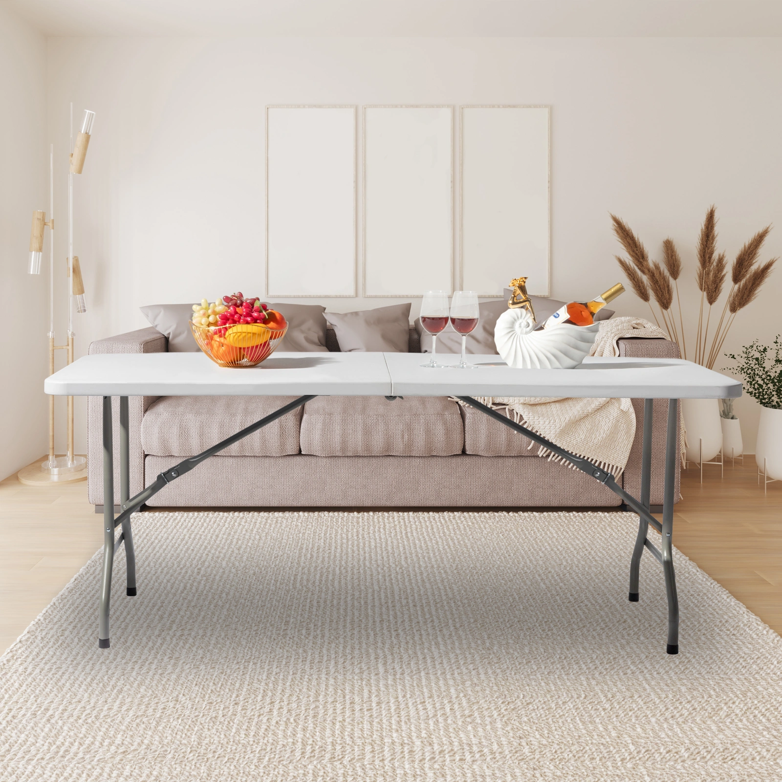 6FT Outdoor Courtyard Foldable Long Table view 22