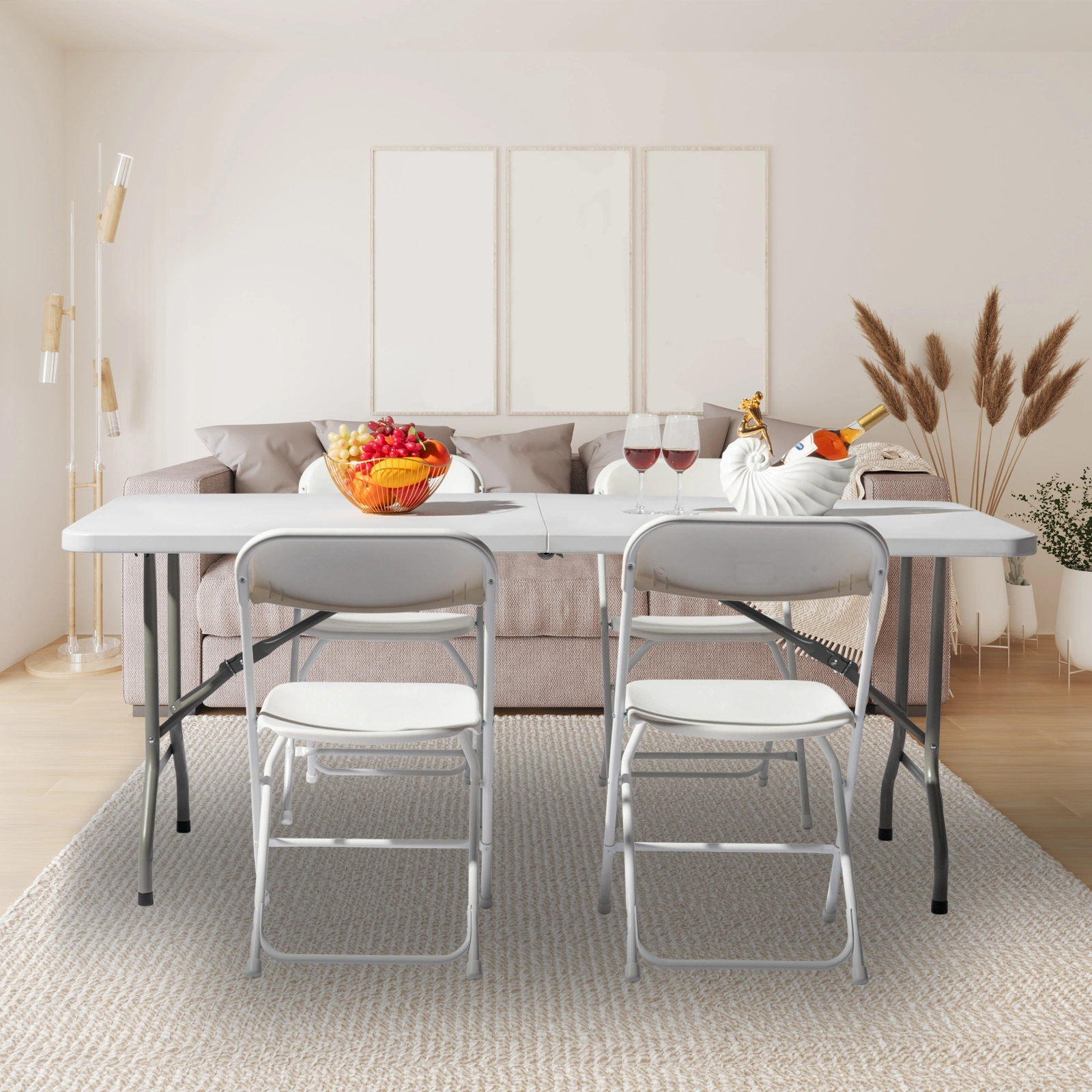 6FT Outdoor Courtyard Foldable Long Table view 29