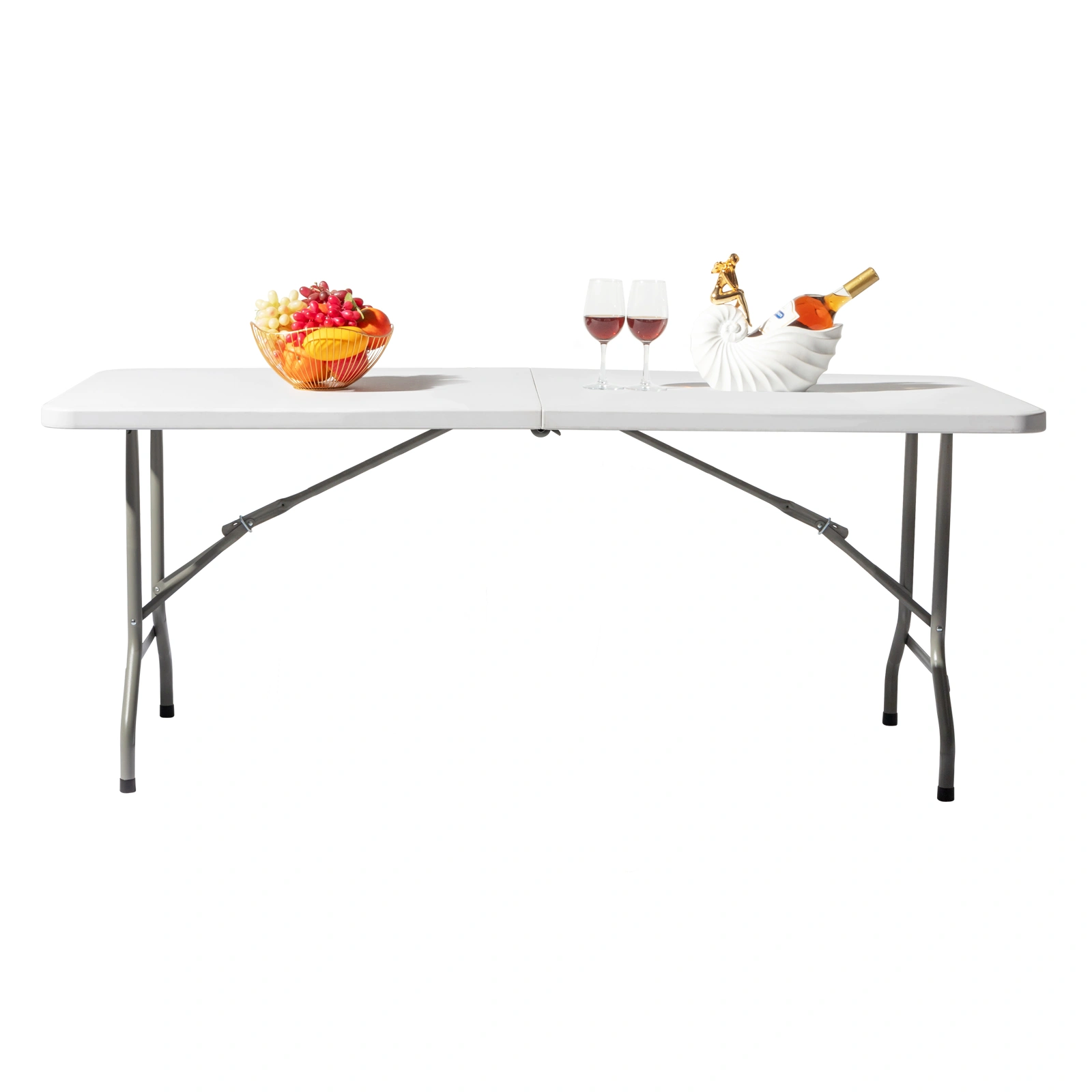 6FT Outdoor Courtyard Foldable Long Table view 5