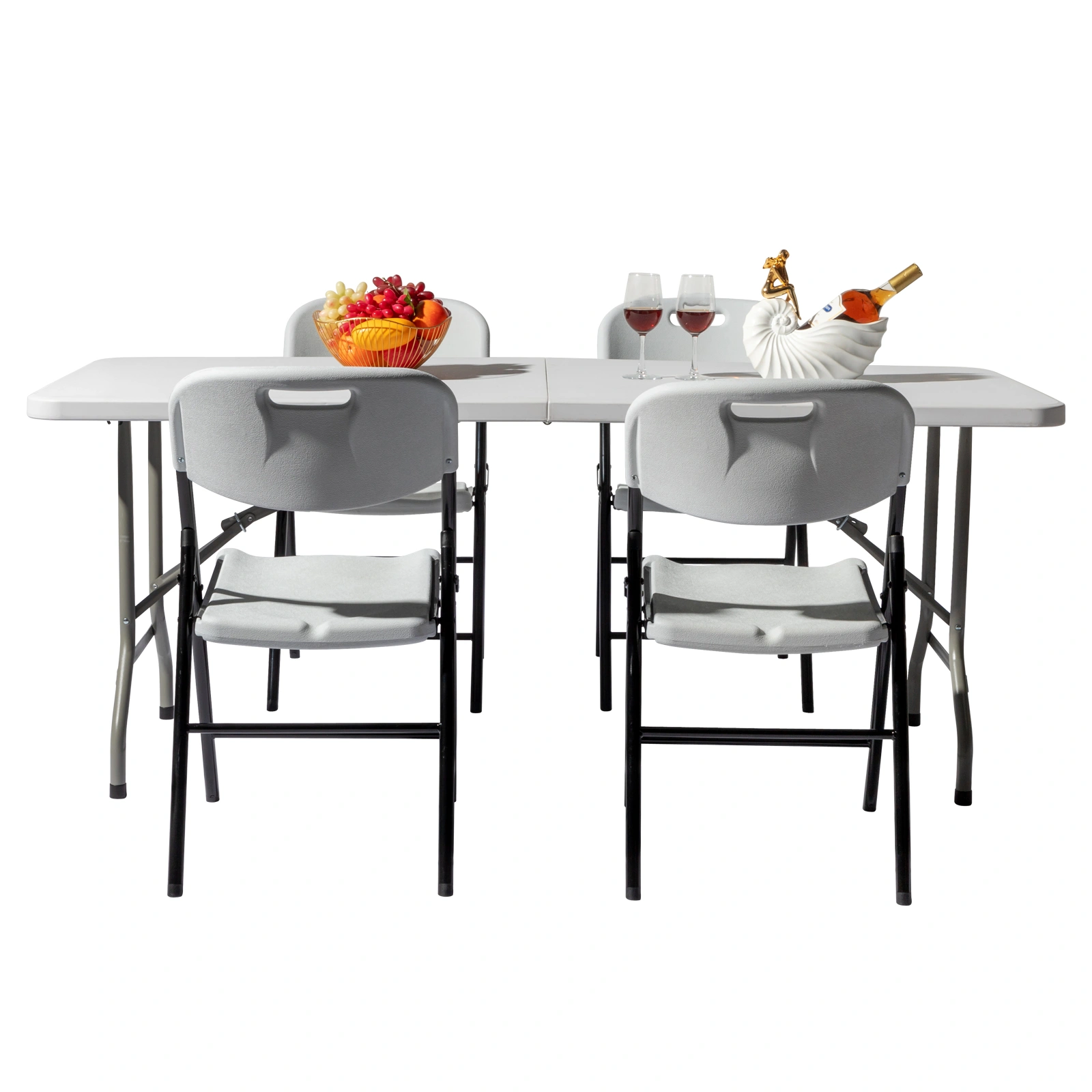 6FT Outdoor Courtyard Foldable Long Table view 50