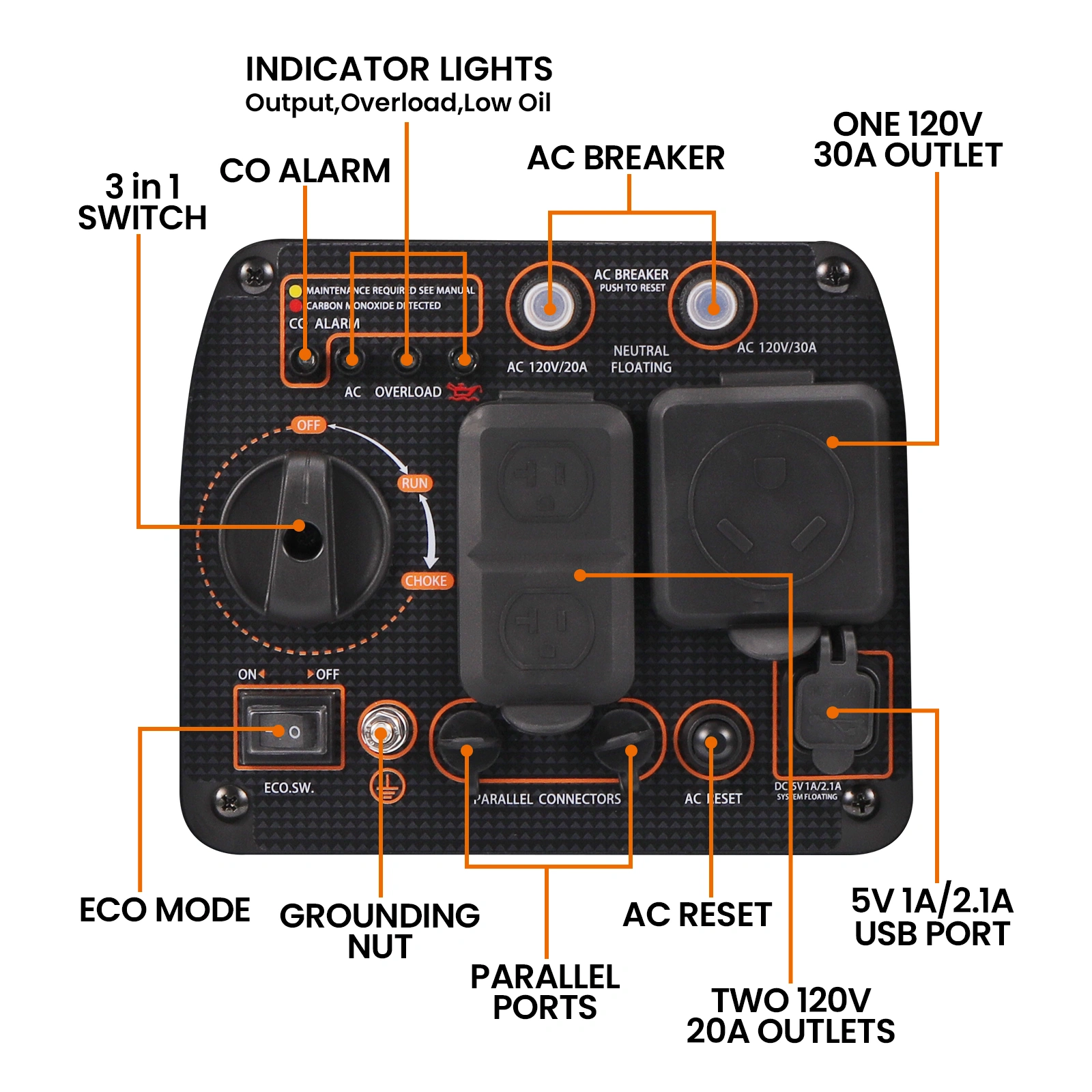 3.5KW Super Quiet Compact Portable Suitcase Inverter Generator Lightweight view 3