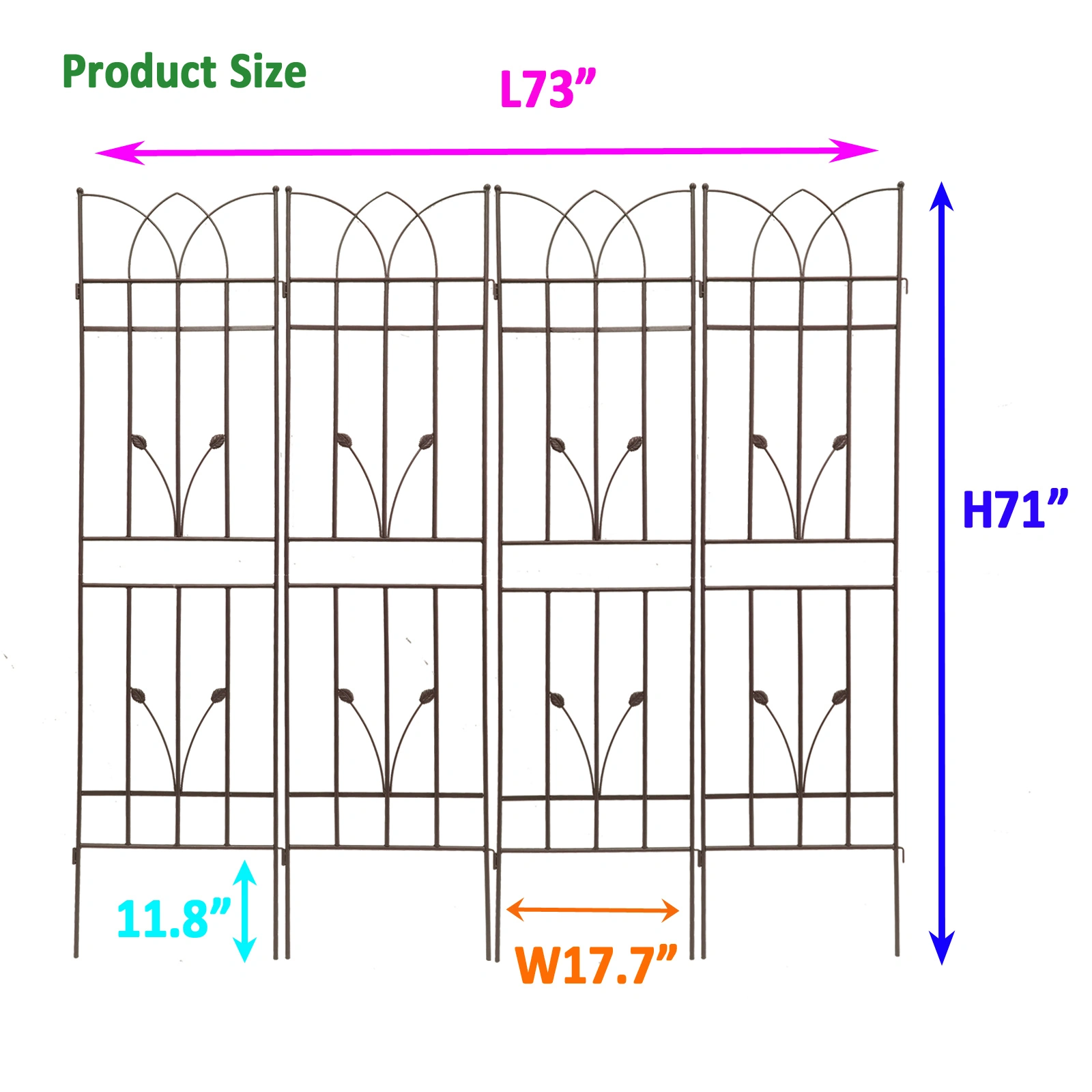 4 Pack Metal Garden Trellis 71" x view 8